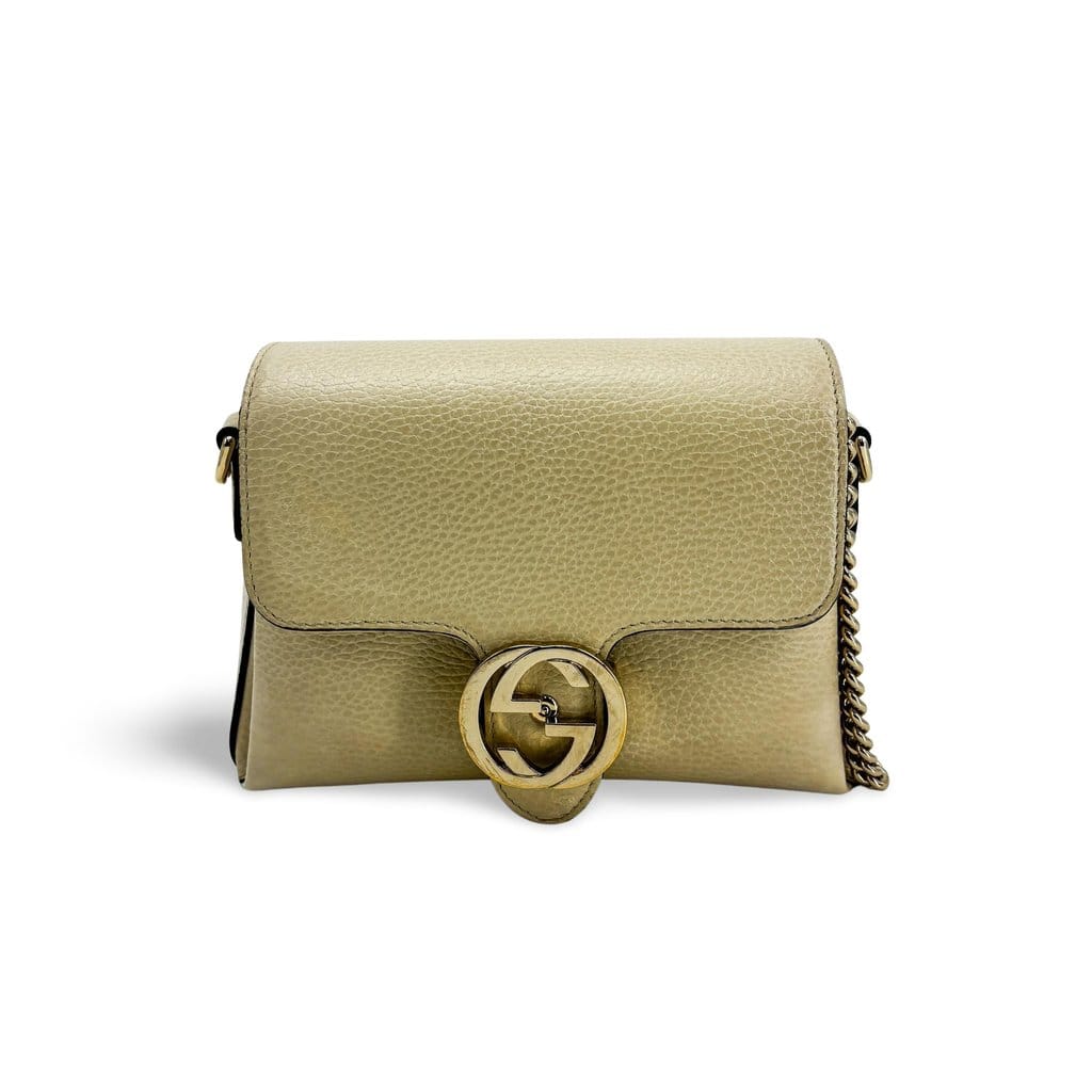 Gucci Interlocking G Chain Shoulder Bag Beige