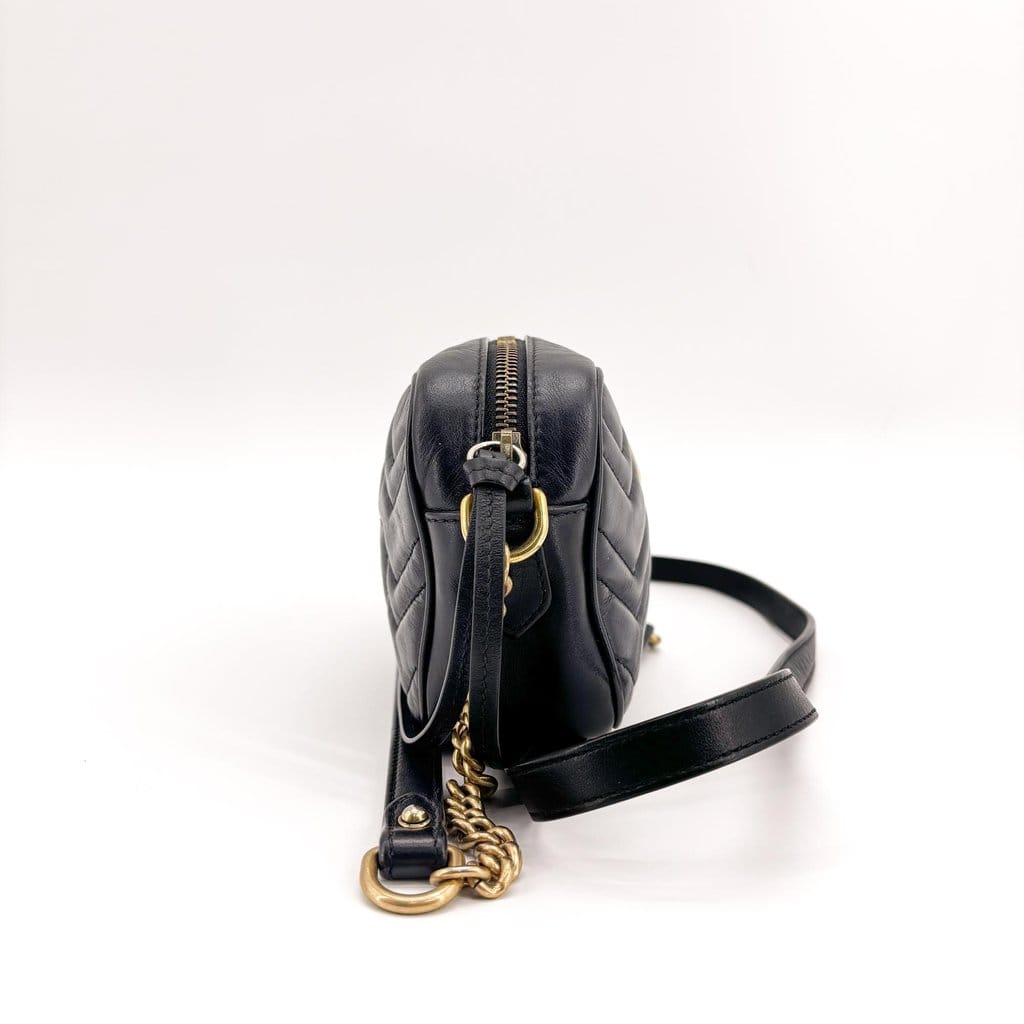 Gucci GG Marmont Mini Matelasse Shoulder Bag Black