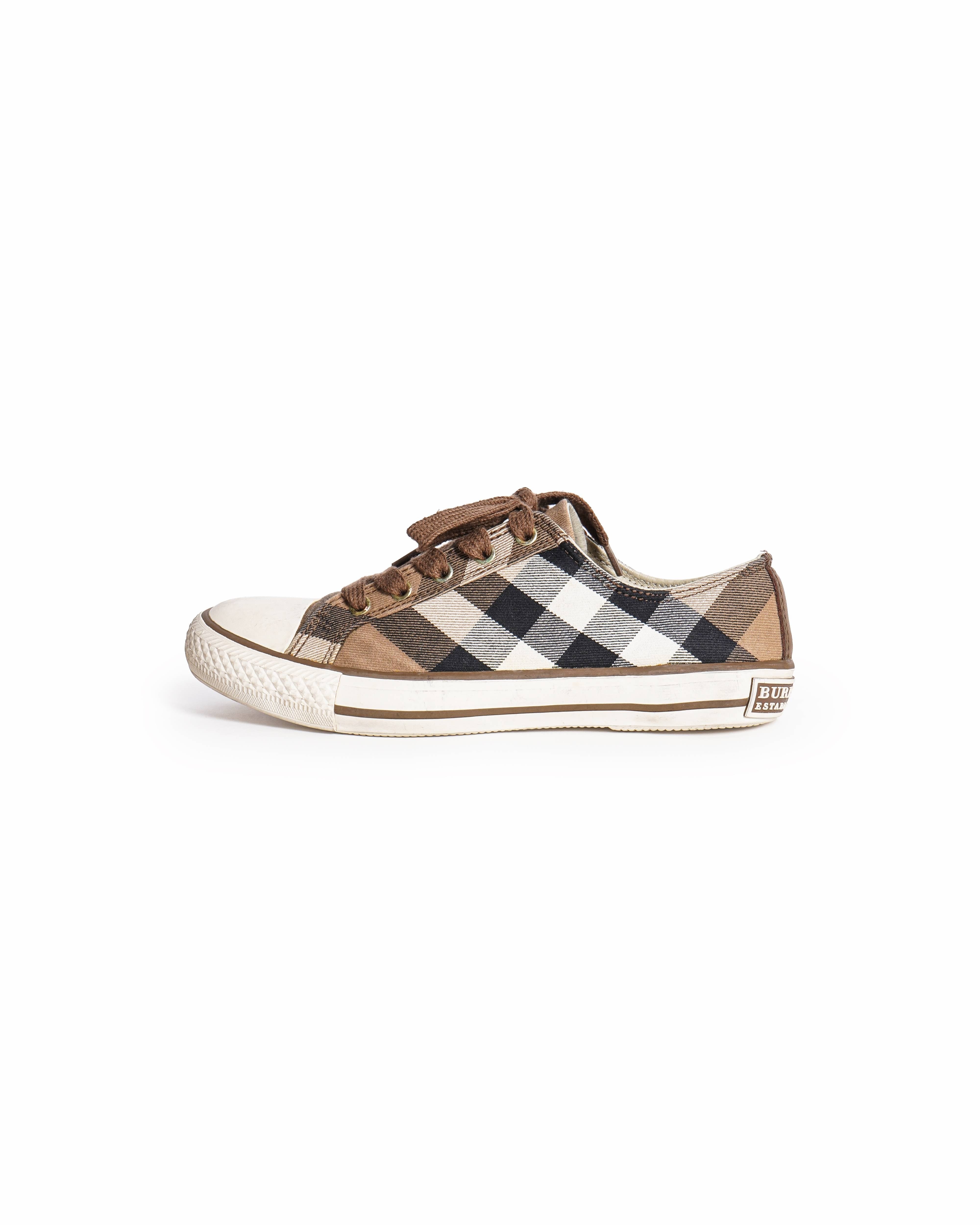 Burberry House Check Canvas Rubber Cap Toe Sneakers