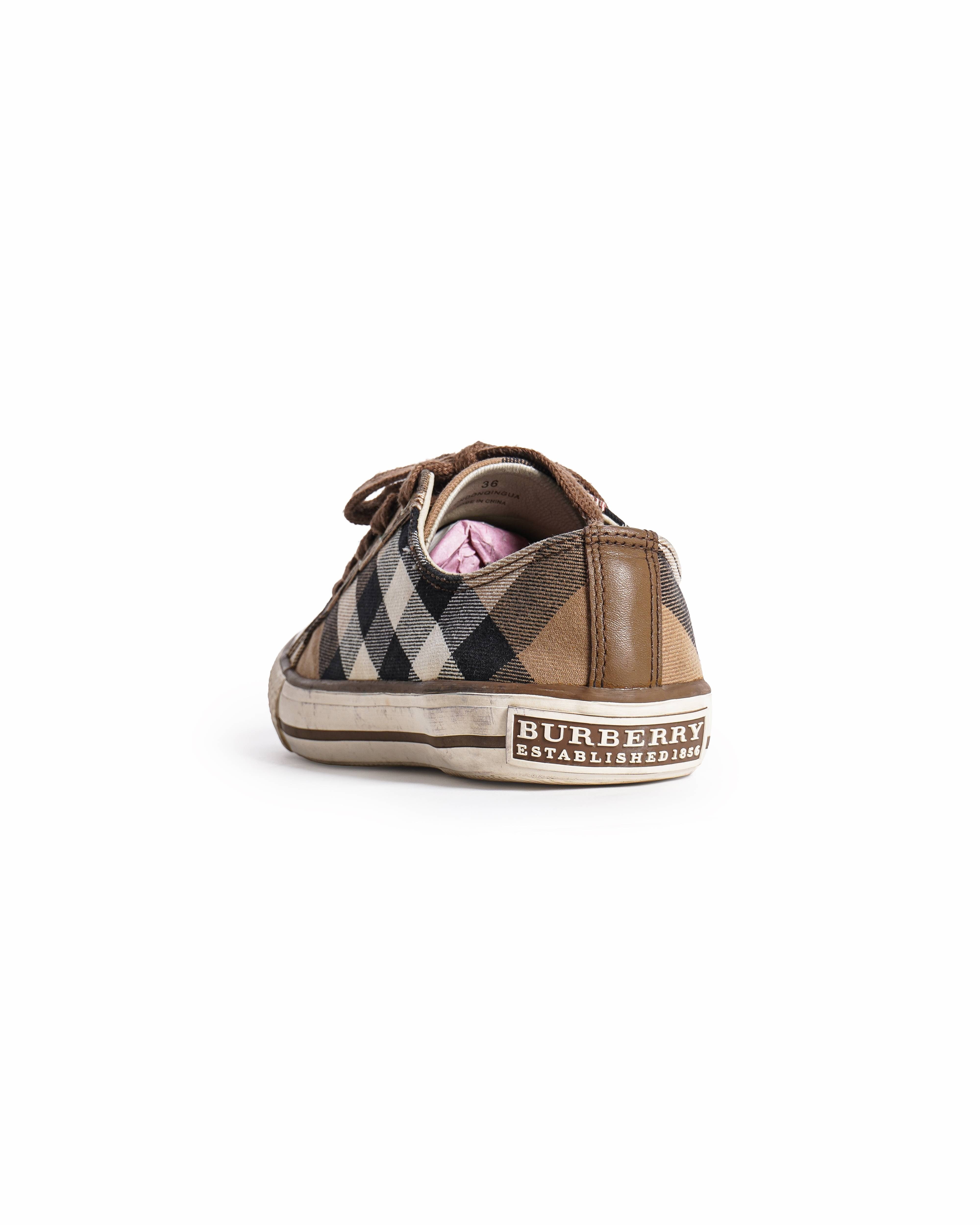 Burberry House Check Canvas Rubber Cap Toe Sneakers