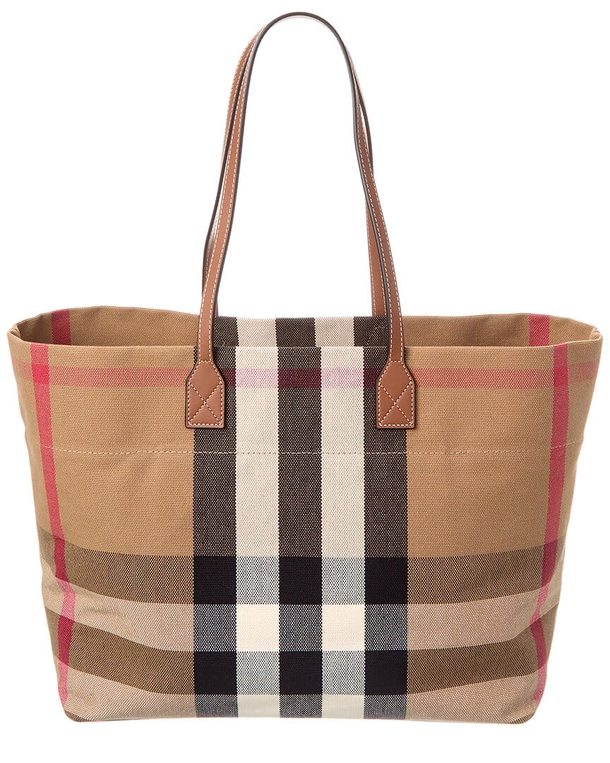 Burberry Check Canvas & Leather Tote