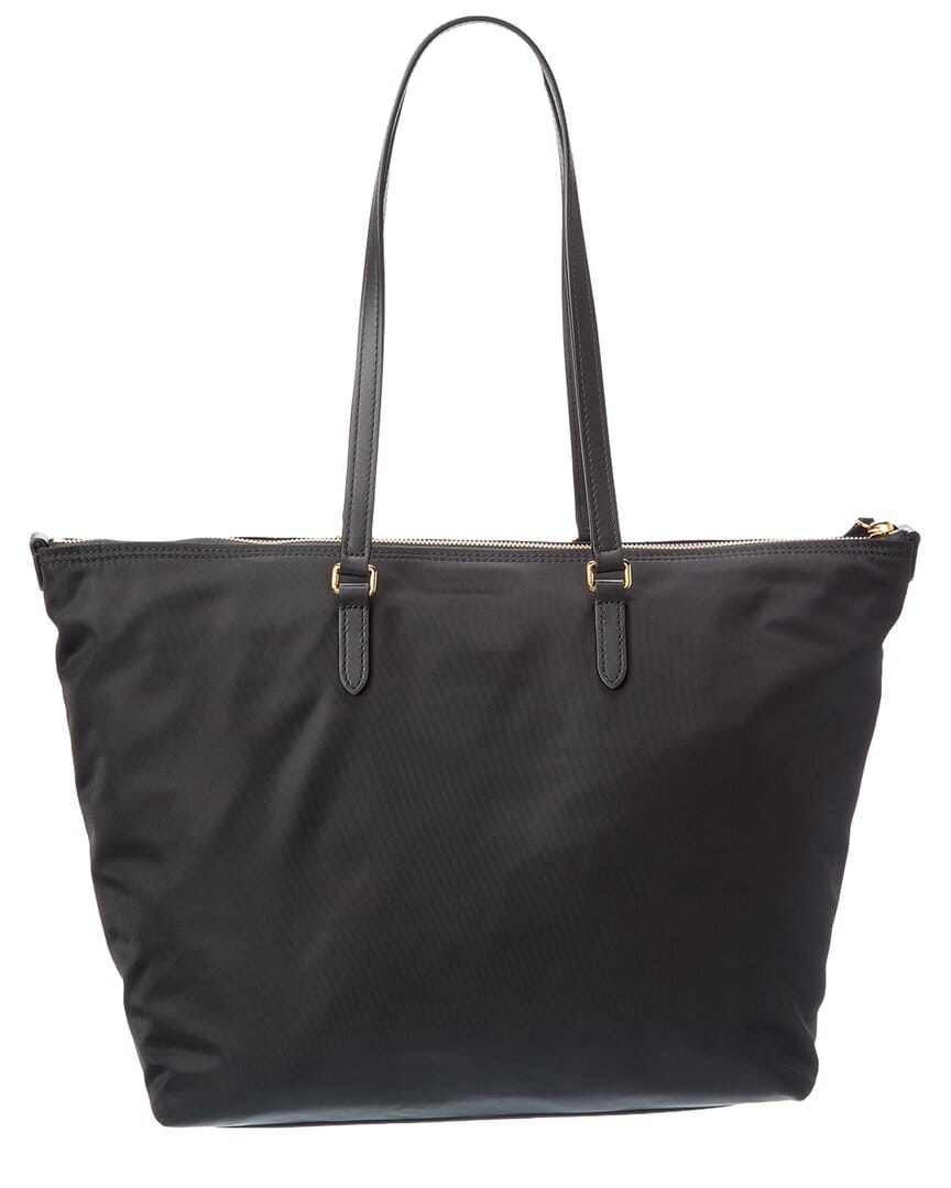 Burberry Zip Large Nylon & Leather Tote
