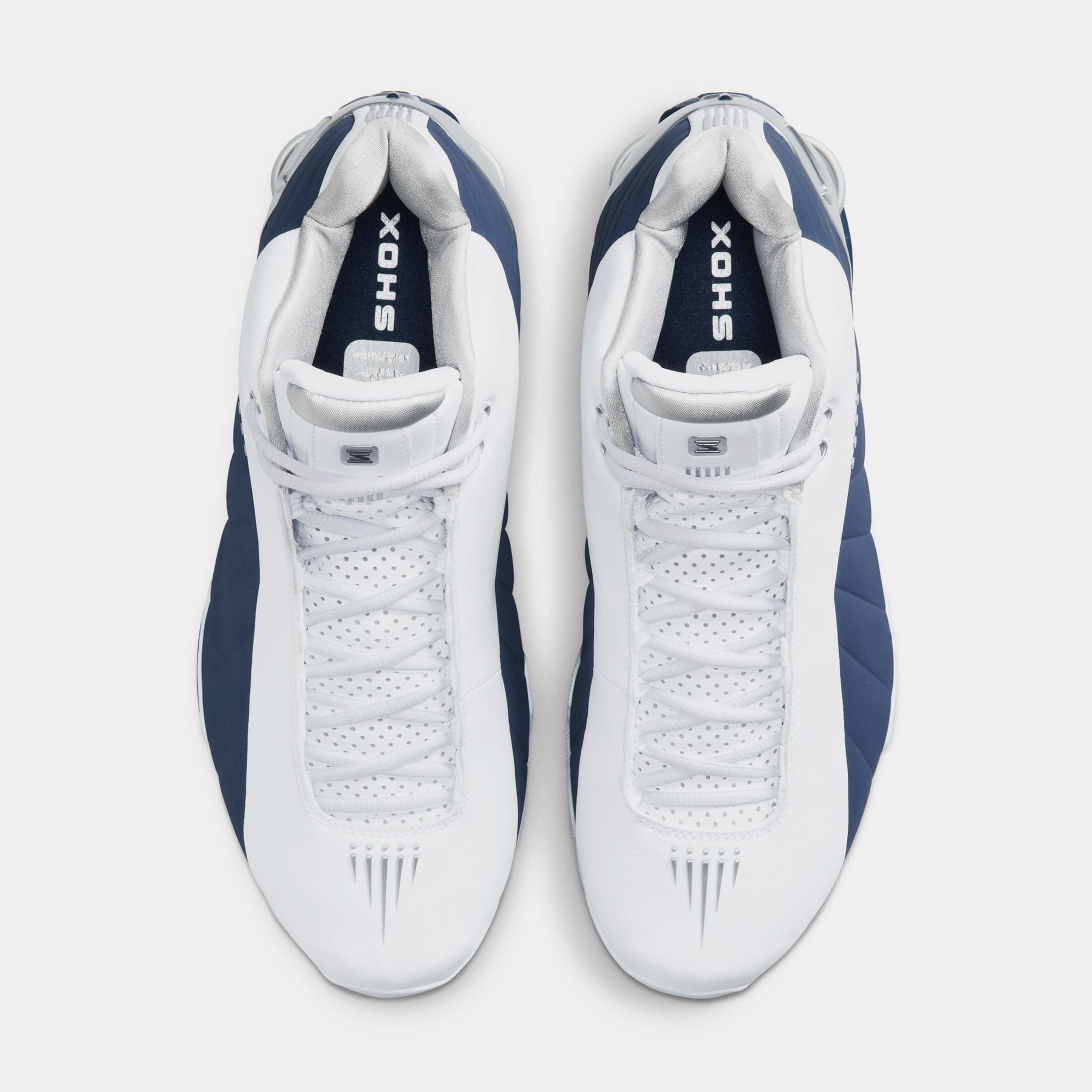 Nike Shox BB4 Olympic Mens Lifestyle Shoes (White/Midnight Navy/Metallic Silver)