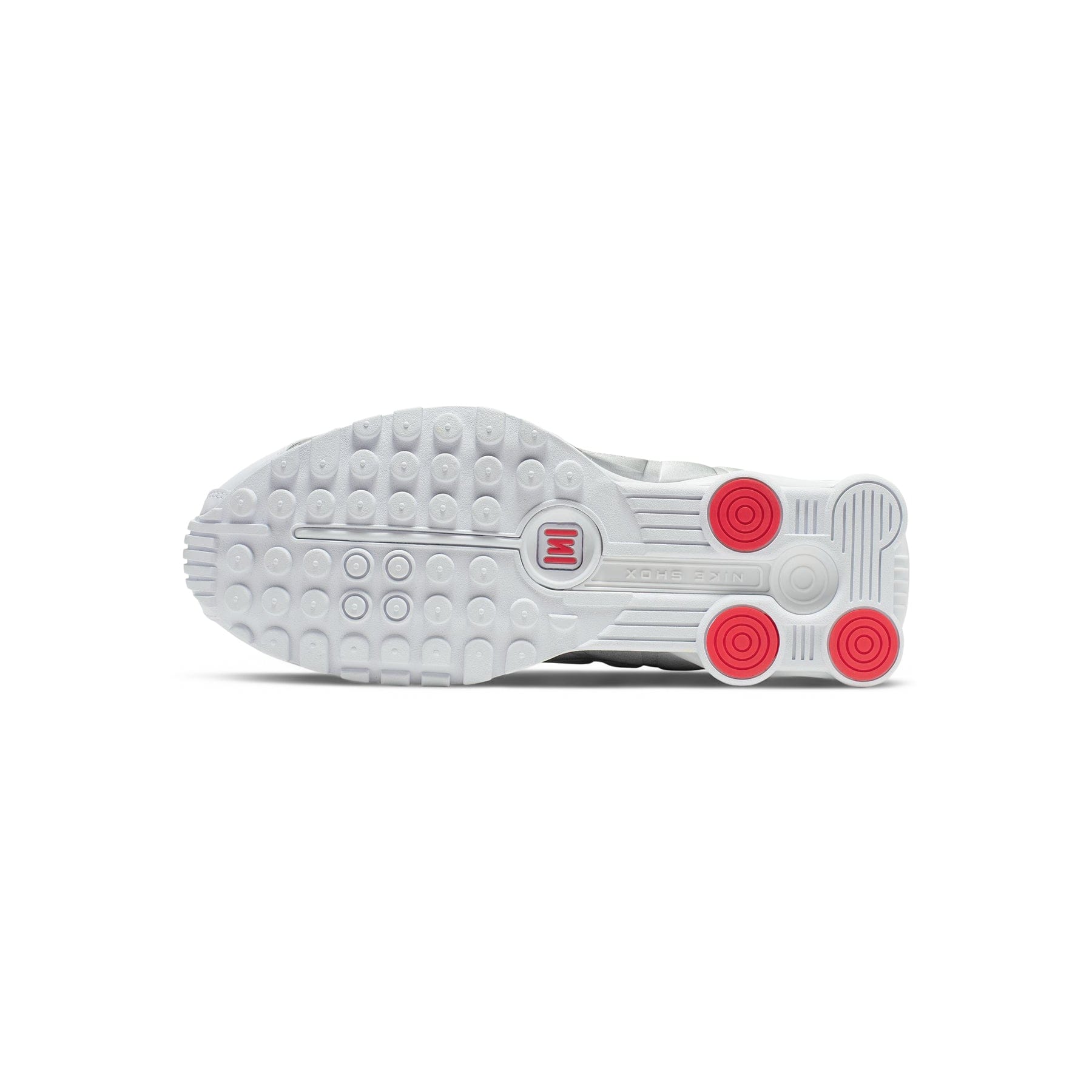 Nike Shox R4 (White/White - Metallic Silver - Max Orange)