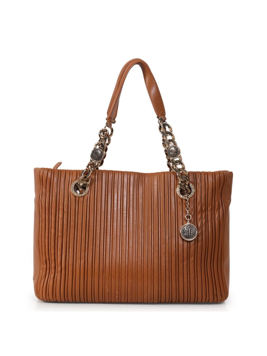 Bvlgari Nappa Plisse Shopping Tote One Size