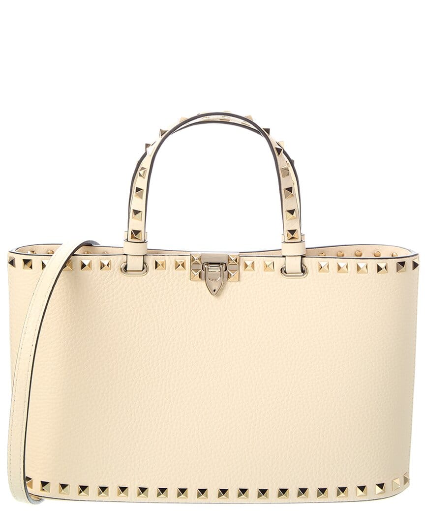 Valentino Rockstud Small Grainy Leather Tote