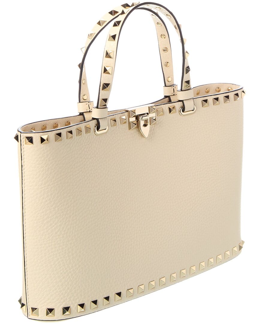 Valentino Rockstud Small Grainy Leather Tote