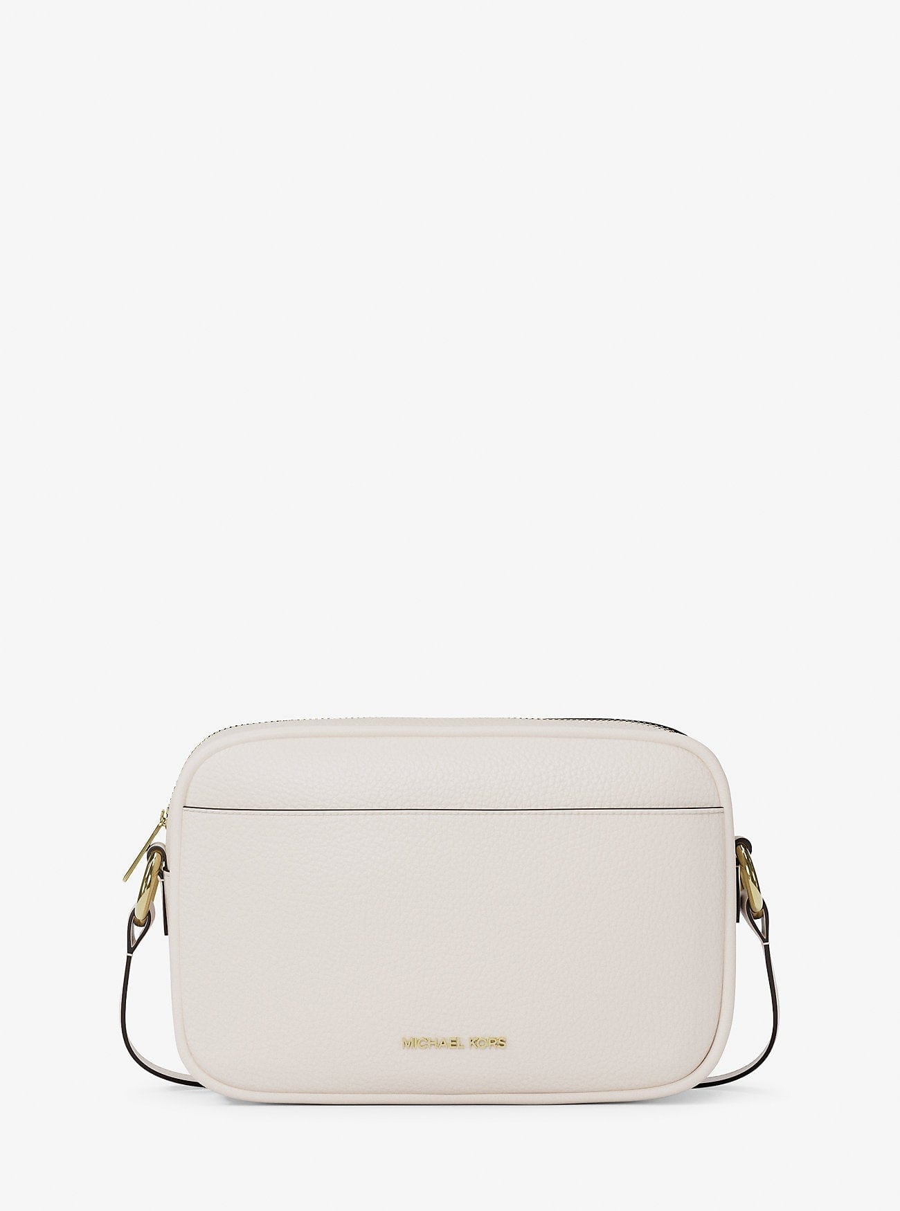Michael Kors Jet Set Pebbled Leather Camera Crossbody Bag Lt Cream