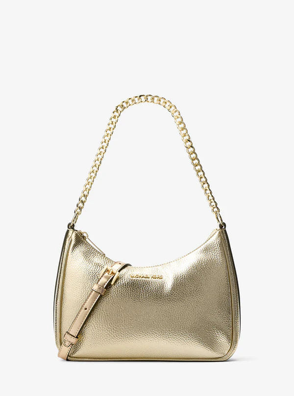 Michael Kors Jet Set Travel Large Metallic Convertible Crossbody Bag Pale Gold