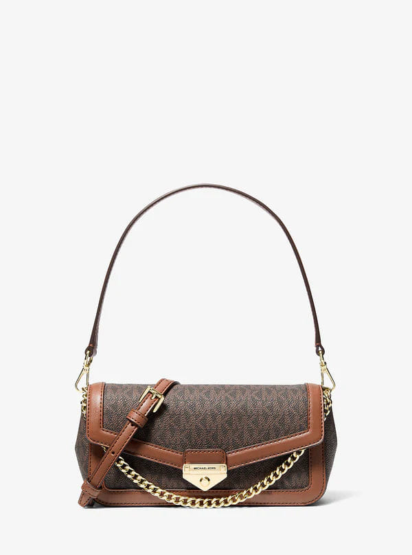Michael Kors Soho Small Signature Logo Convertible Crossbody Bag Brown
