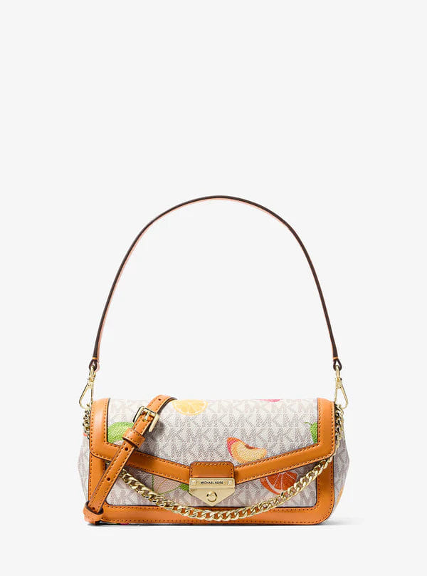 Michael Kors Soho Small Printed Signature Logo Convertible Crossbody Bag Rad Ornge Ml