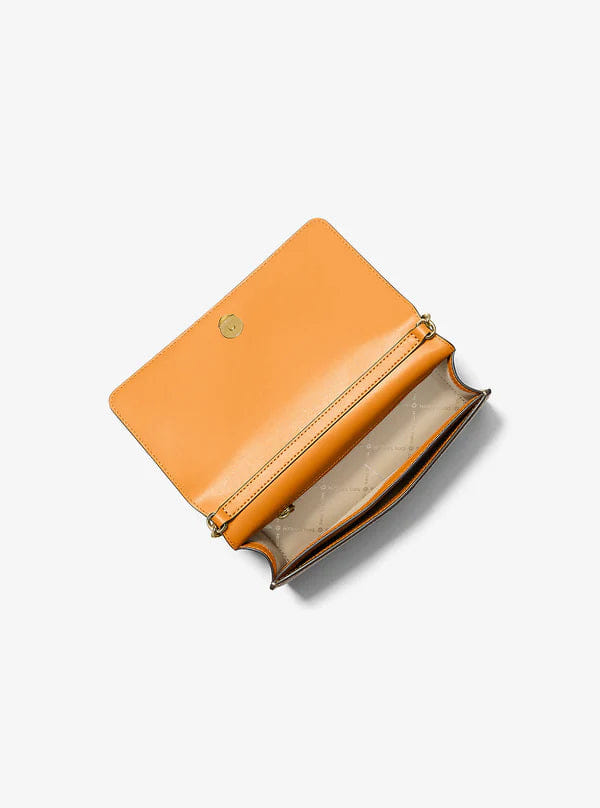 Michael Kors Jet Set Travel Medium Pebbled Leather Crossbody Bag Radiant Orange