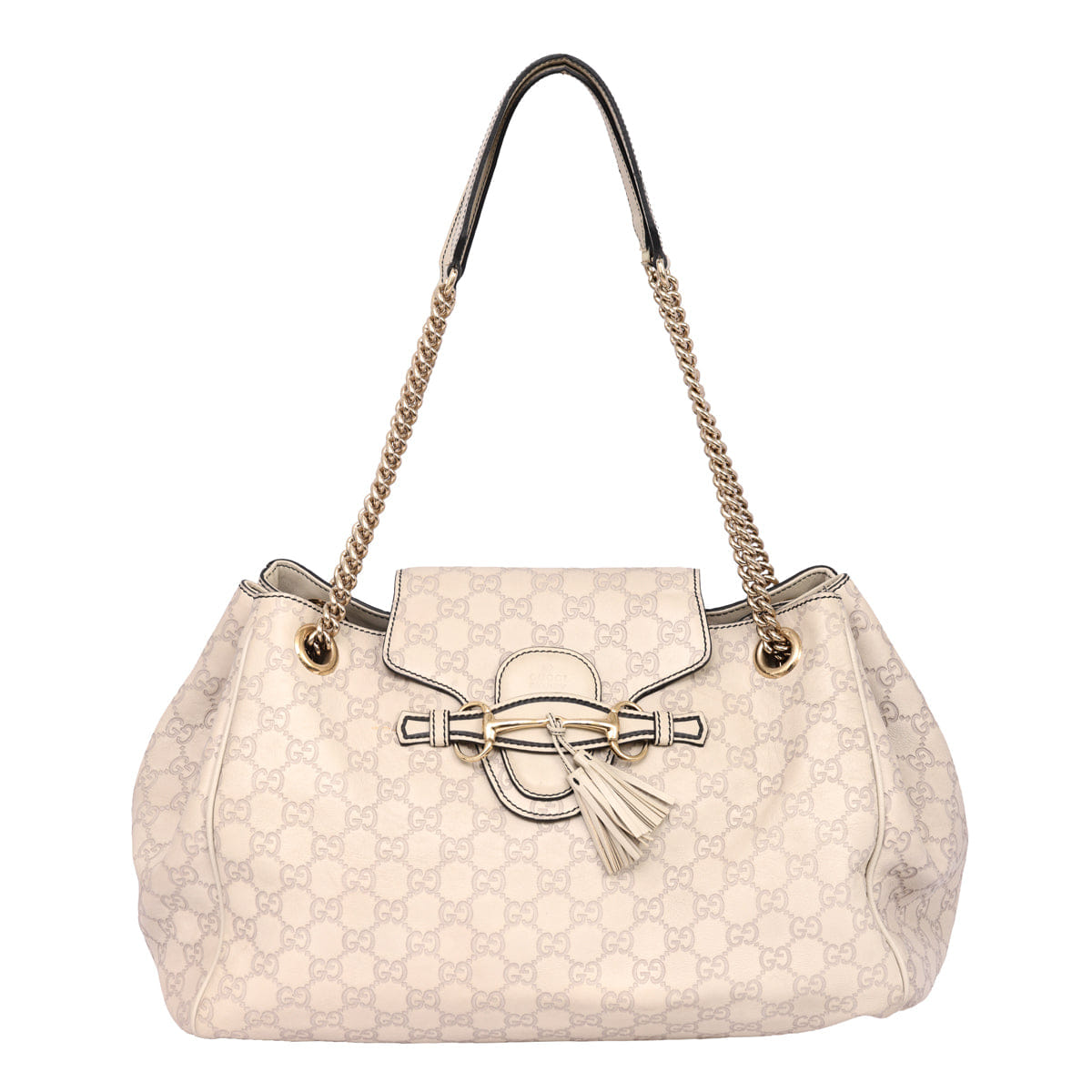 GUCCI EMILY GUCCISIMA LEATHER CHAIN SHOULDER BAG
