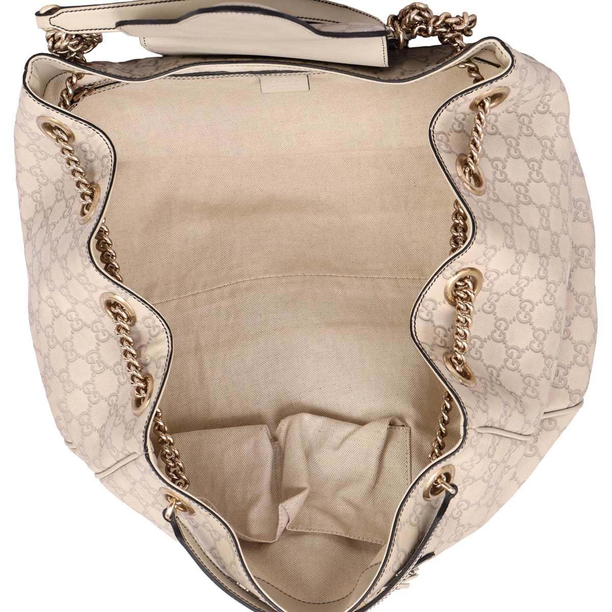 GUCCI EMILY GUCCISIMA LEATHER CHAIN SHOULDER BAG