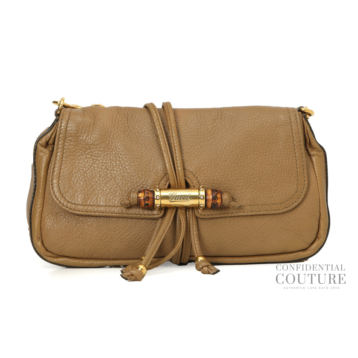 Gucci Camel Croisette Bamboo Shoulder Bag