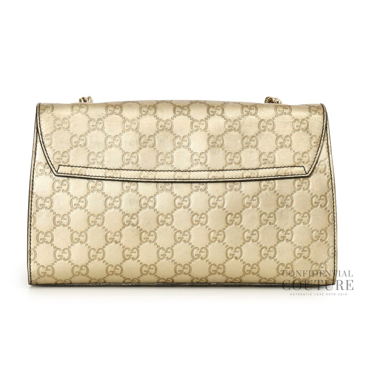 Gucci Medium GG Signature Emily Gold Chain Shoulder Bag