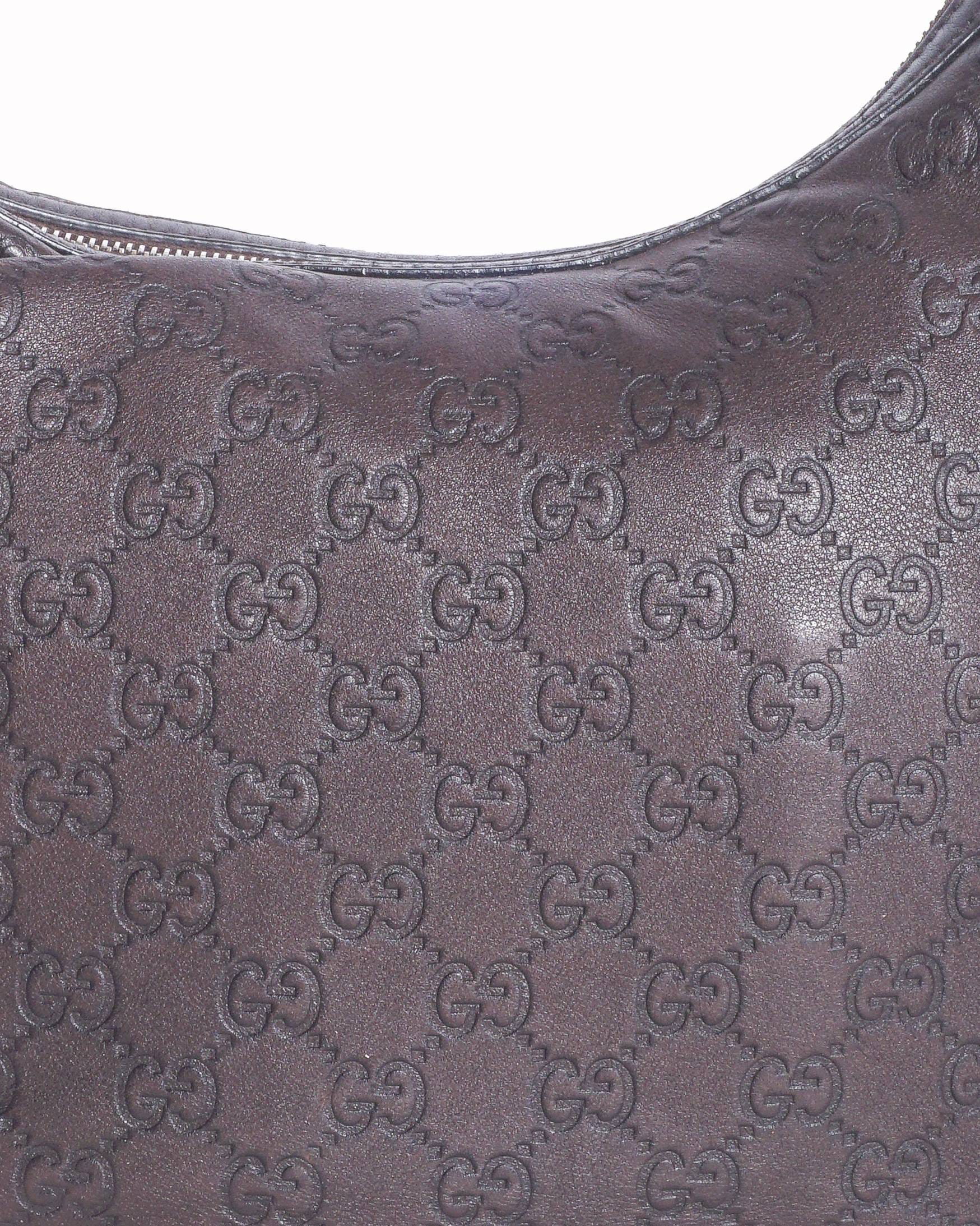 Gucci Dark Brown Guccissima Leather Hobo Shoulder Bag