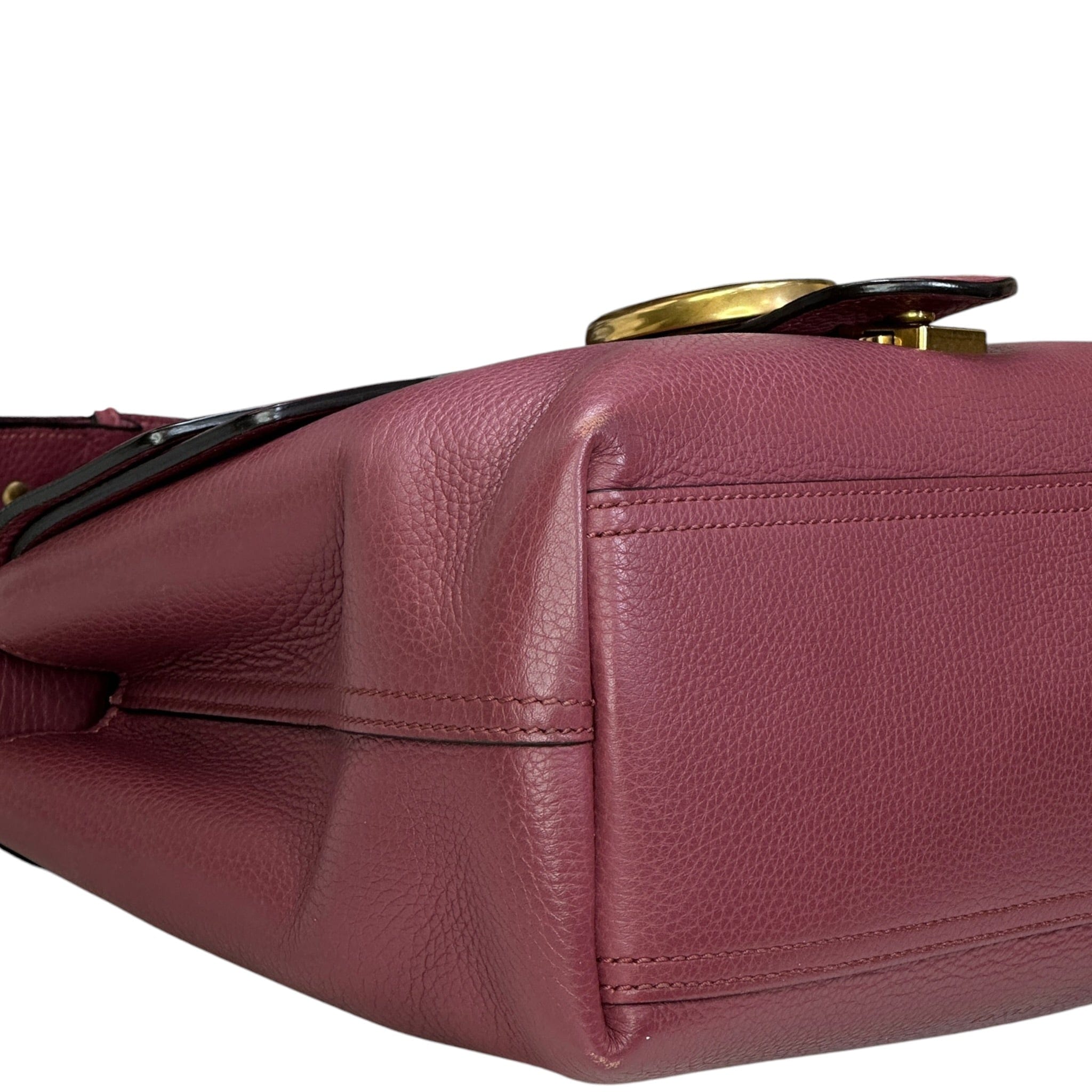 Gucci GG Marmont Shoulder Bag Pink Pebbled Leather