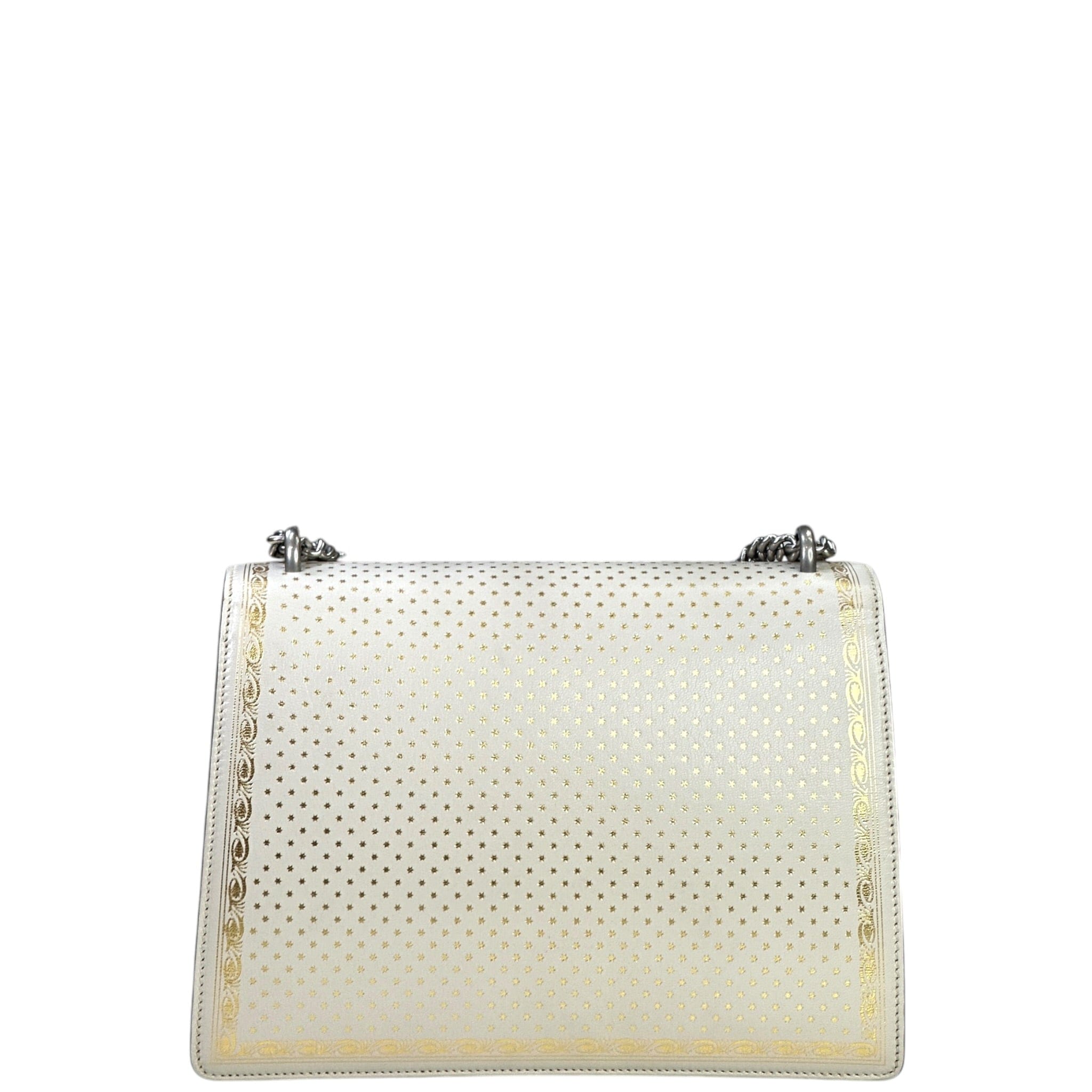 Gucci Dionysus Guccy Star Shoulder Bag White Gold Leather