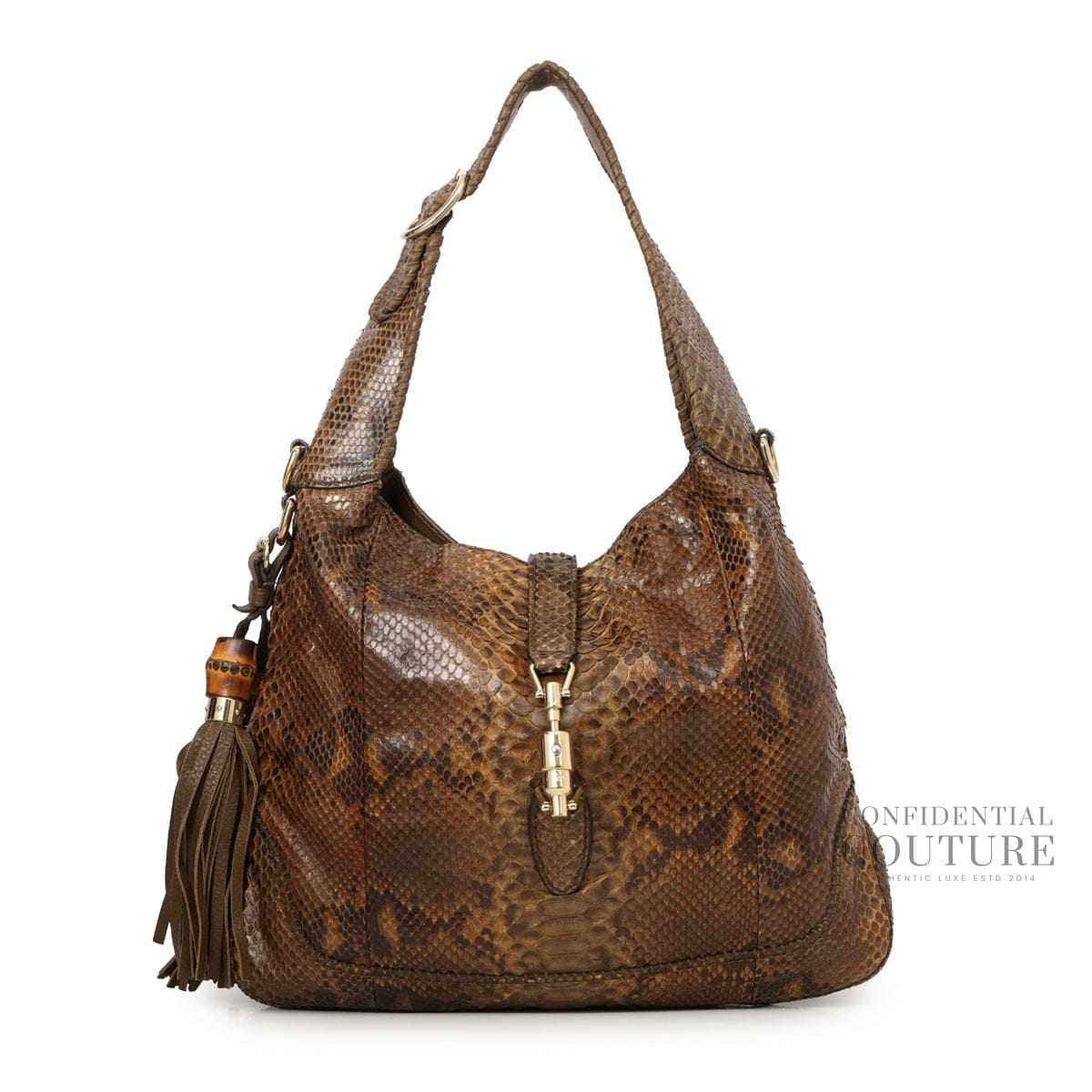 Gucci Brown Medium Python Jackie Shoulder Bag