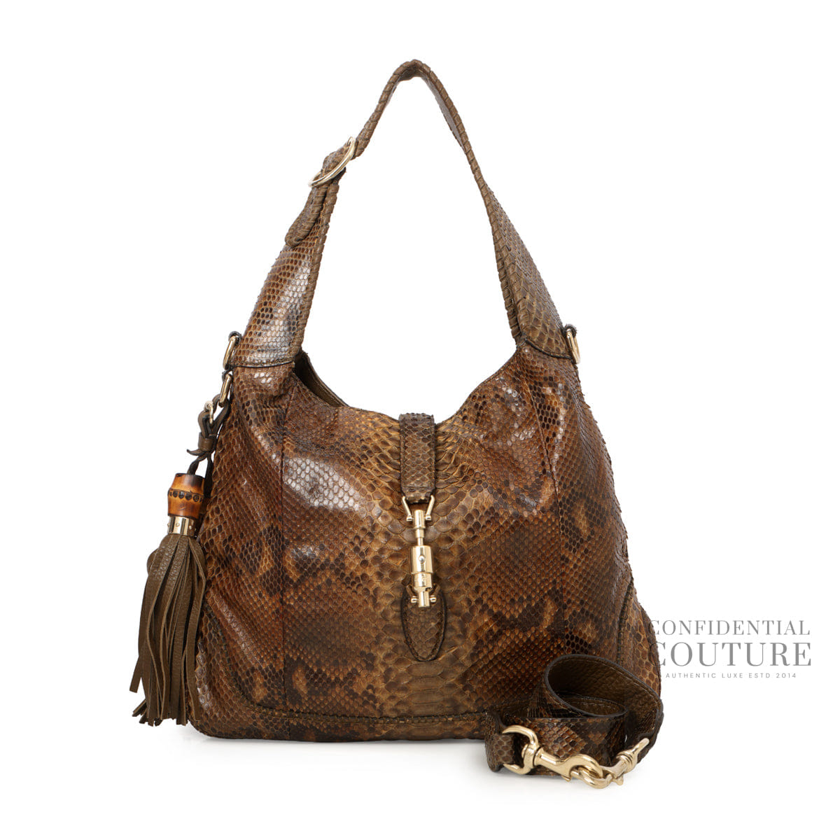 Gucci Brown Medium Python Jackie Shoulder Bag