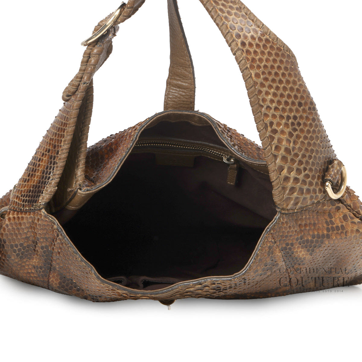 Gucci Brown Medium Python Jackie Shoulder Bag