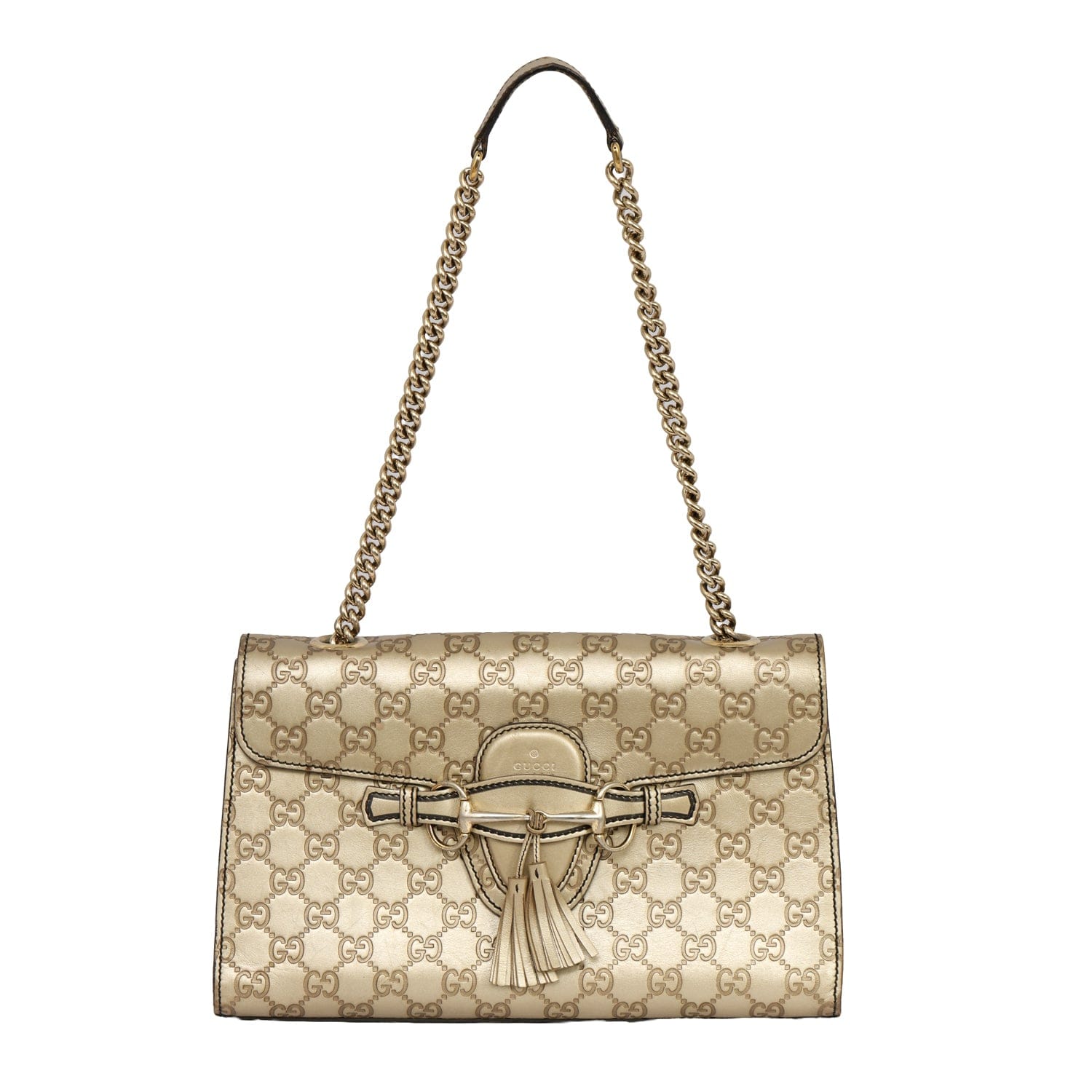 GUCCI EMILY GUCCISSIMA MEDIUM LEATHER SHOULDER BAG