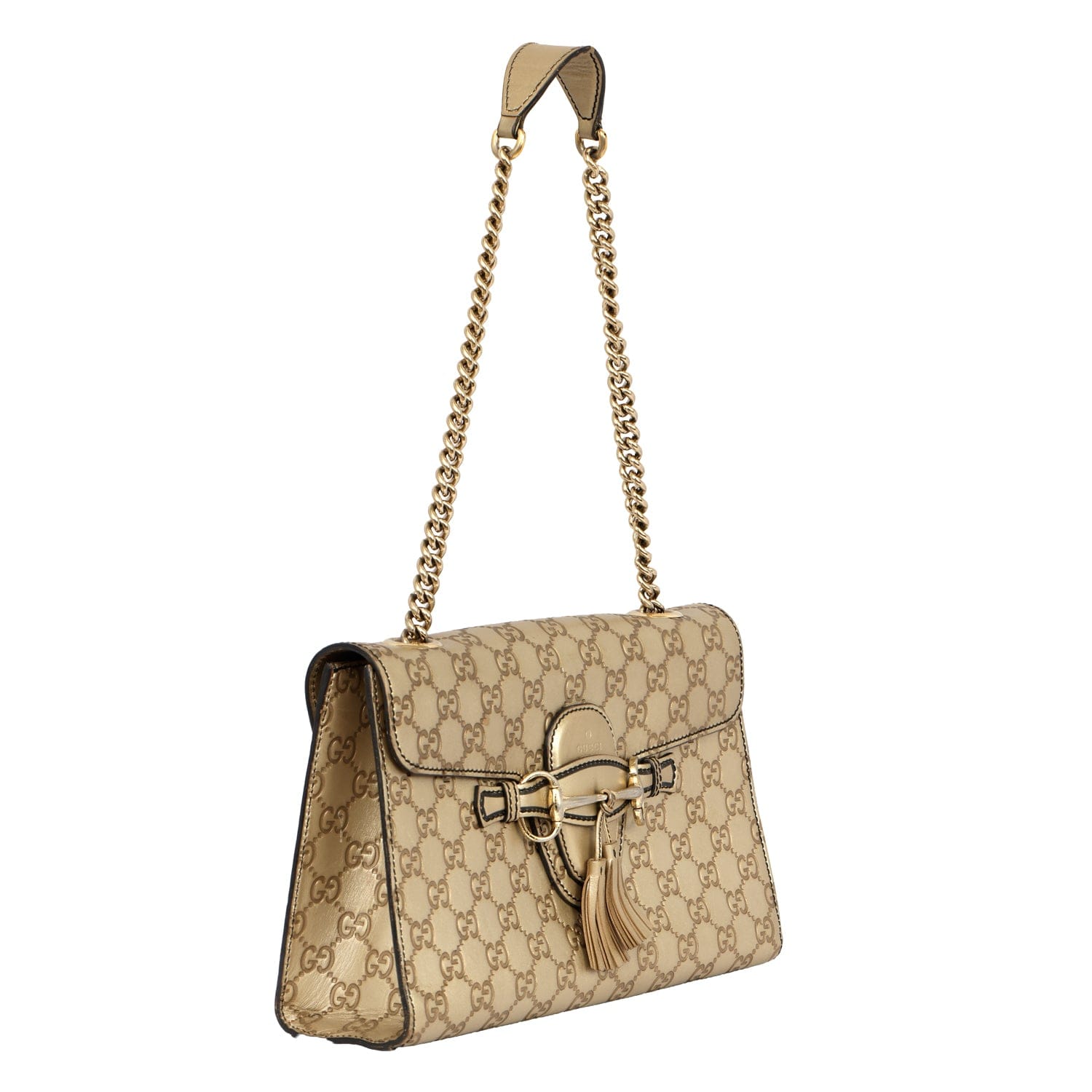 GUCCI EMILY GUCCISSIMA MEDIUM LEATHER SHOULDER BAG