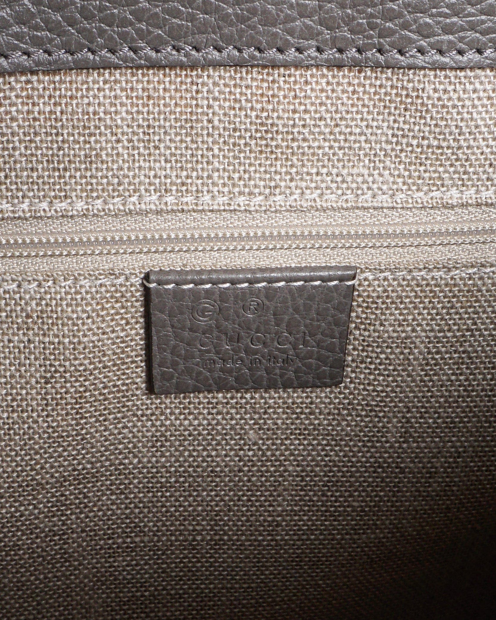 Gucci Grey Dollar Leather Interlocking G Medium Flap Bag