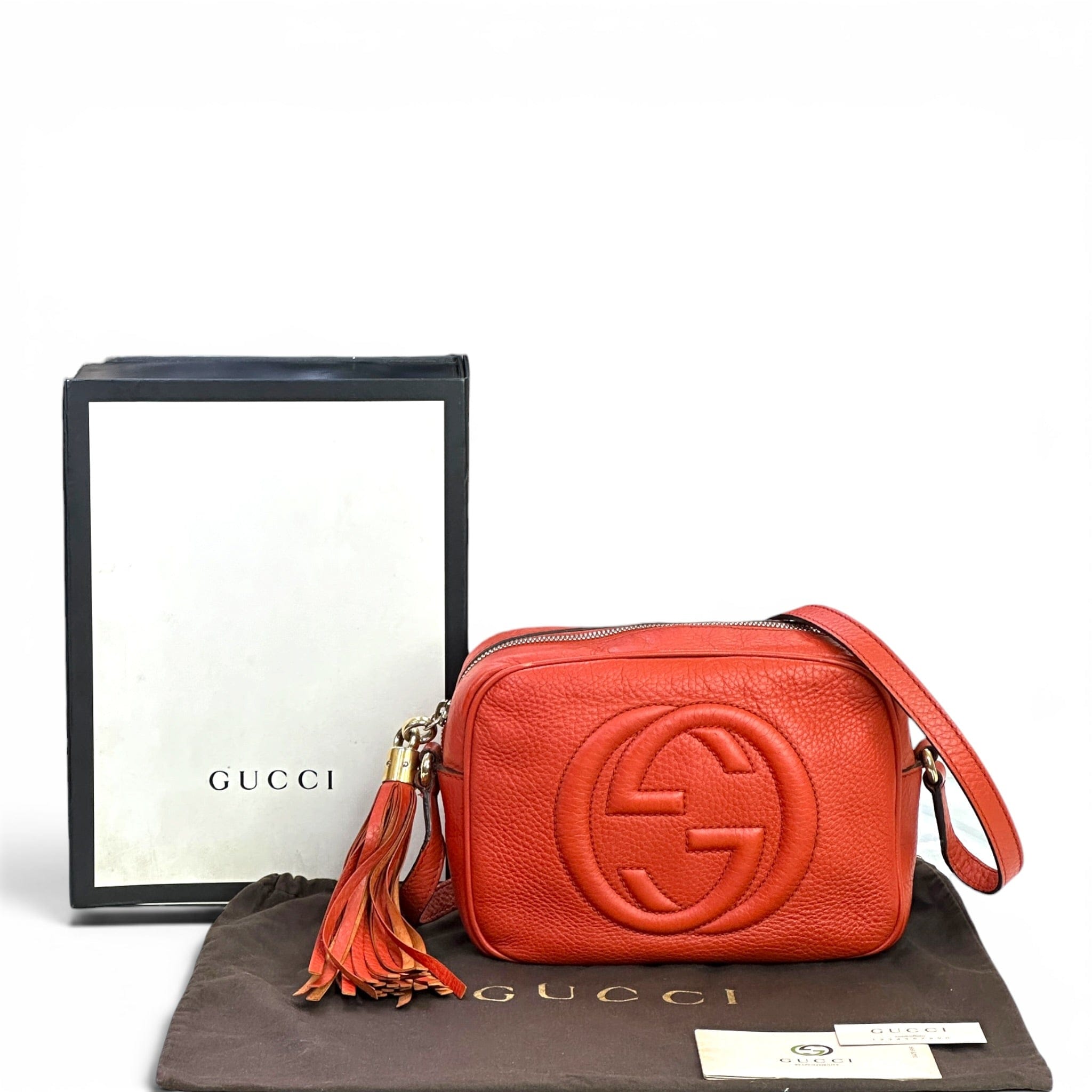 Gucci Soho Disco Bag Orange Pebbled Leather