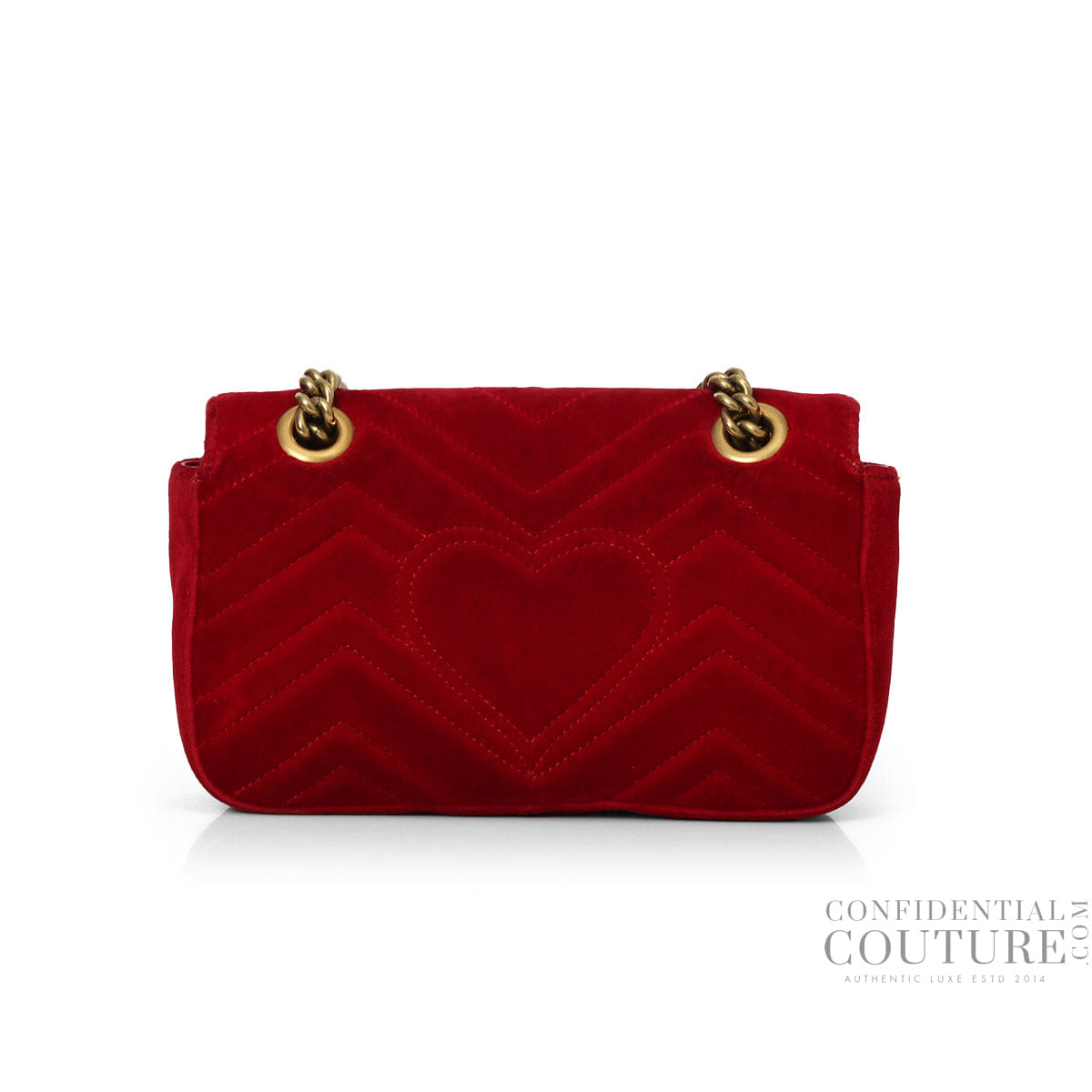 Gucci GG Marmont Small Red Velvet Shoulder Bag