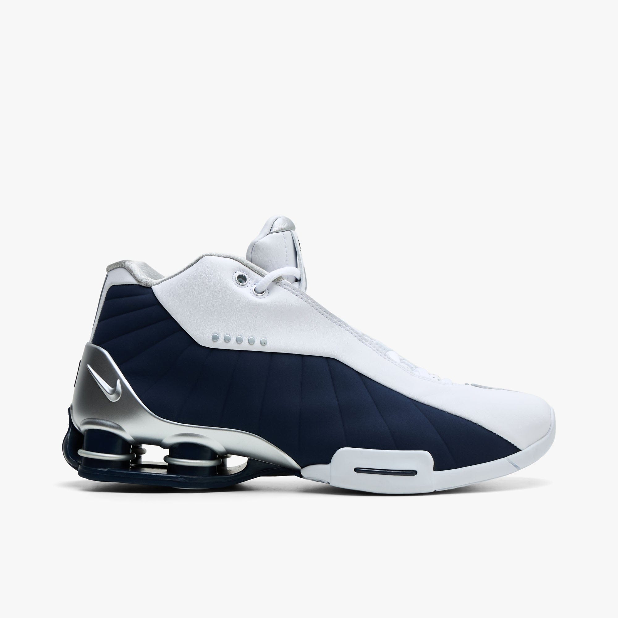Nike Shox BB4 White / Midnight Navy - Metallic Silver