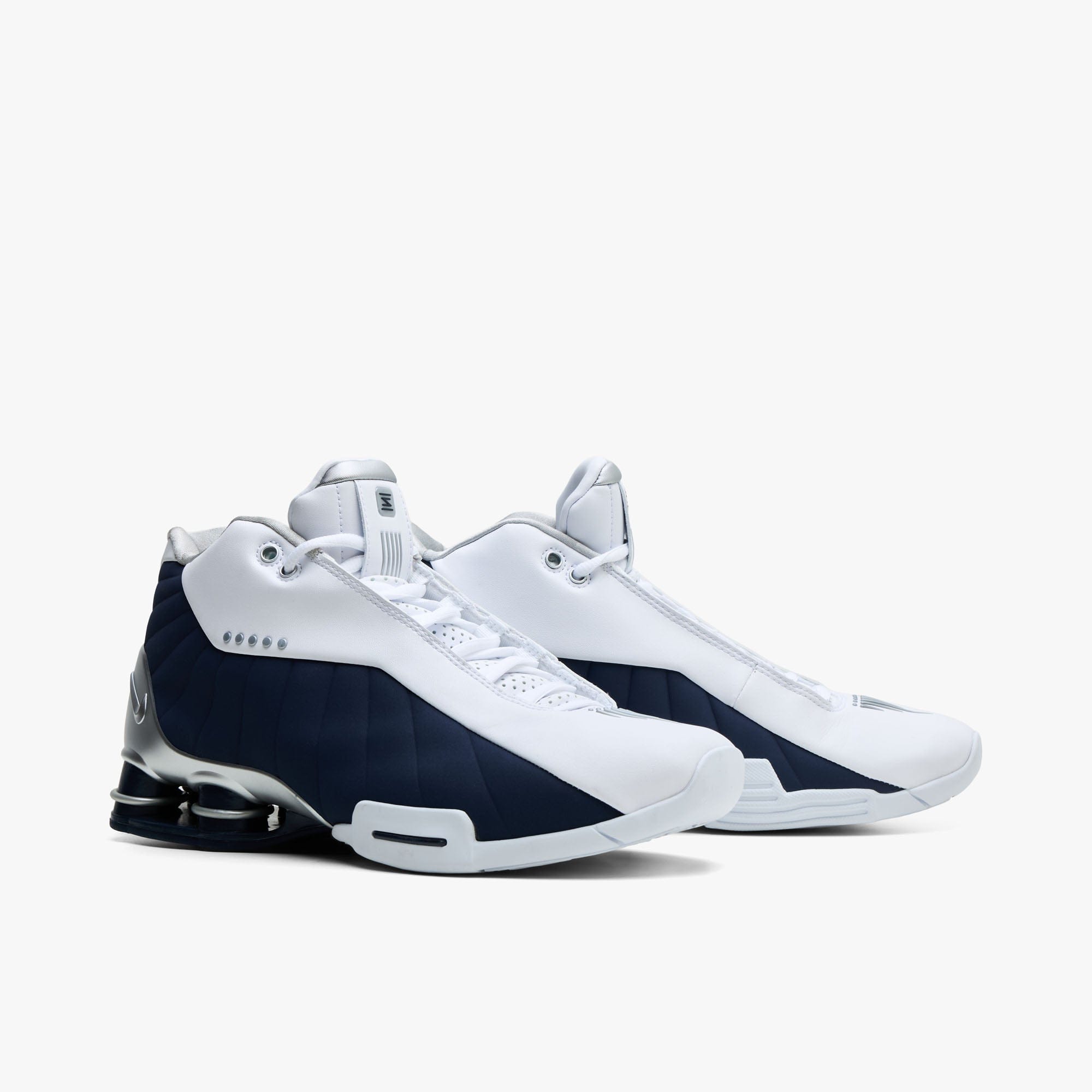 Nike Shox BB4 White / Midnight Navy - Metallic Silver