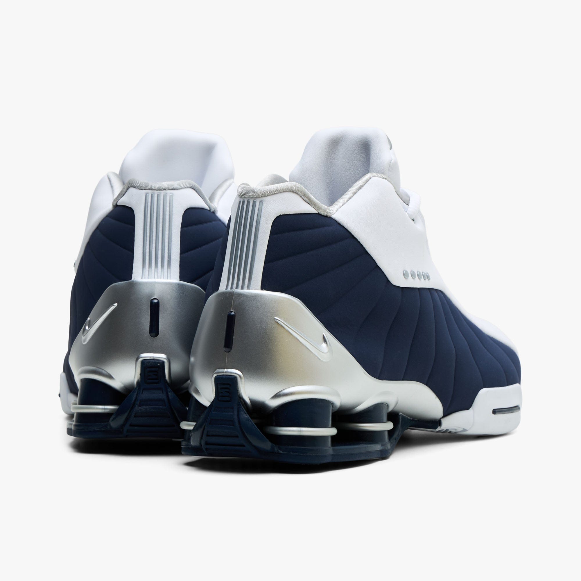 Nike Shox BB4 White / Midnight Navy - Metallic Silver