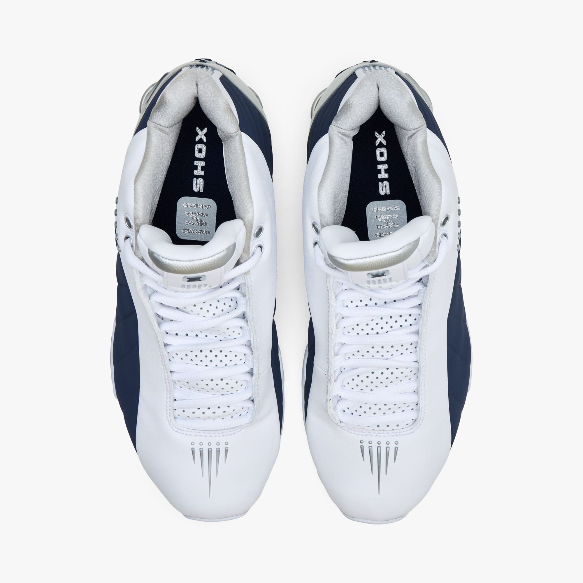 Nike Shox BB4 White / Midnight Navy - Metallic Silver