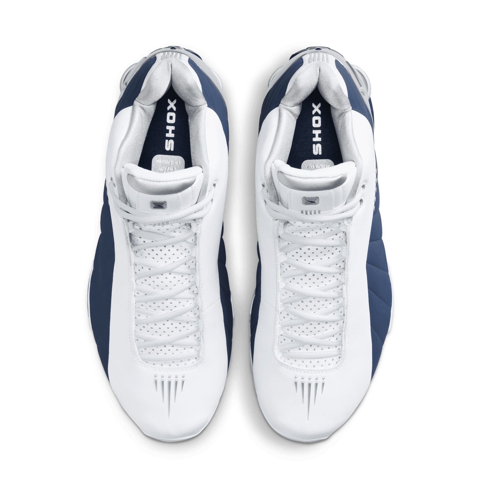 Nike Shox BB4 WHITE/MIDNIGHT NAVY - METALLIC SILVER IR1983 - 100