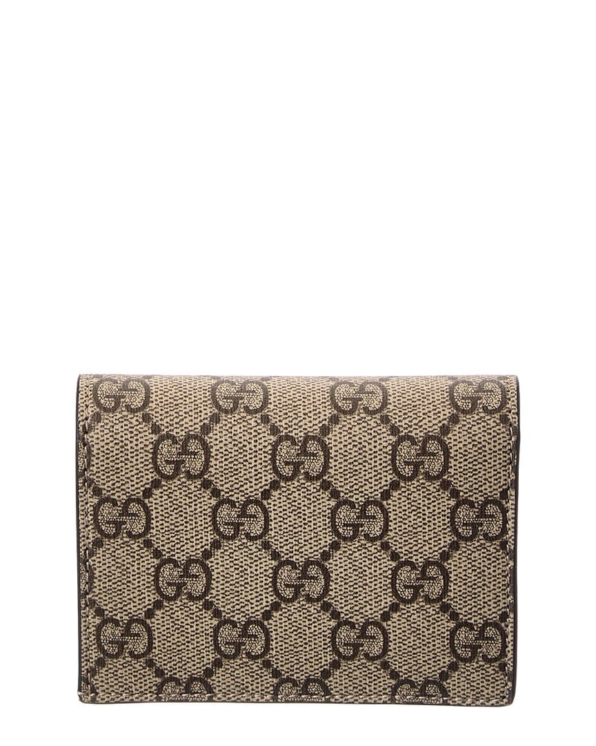 Gucci Gg Marmont Gg Supreme Canvas & Leather Card Case