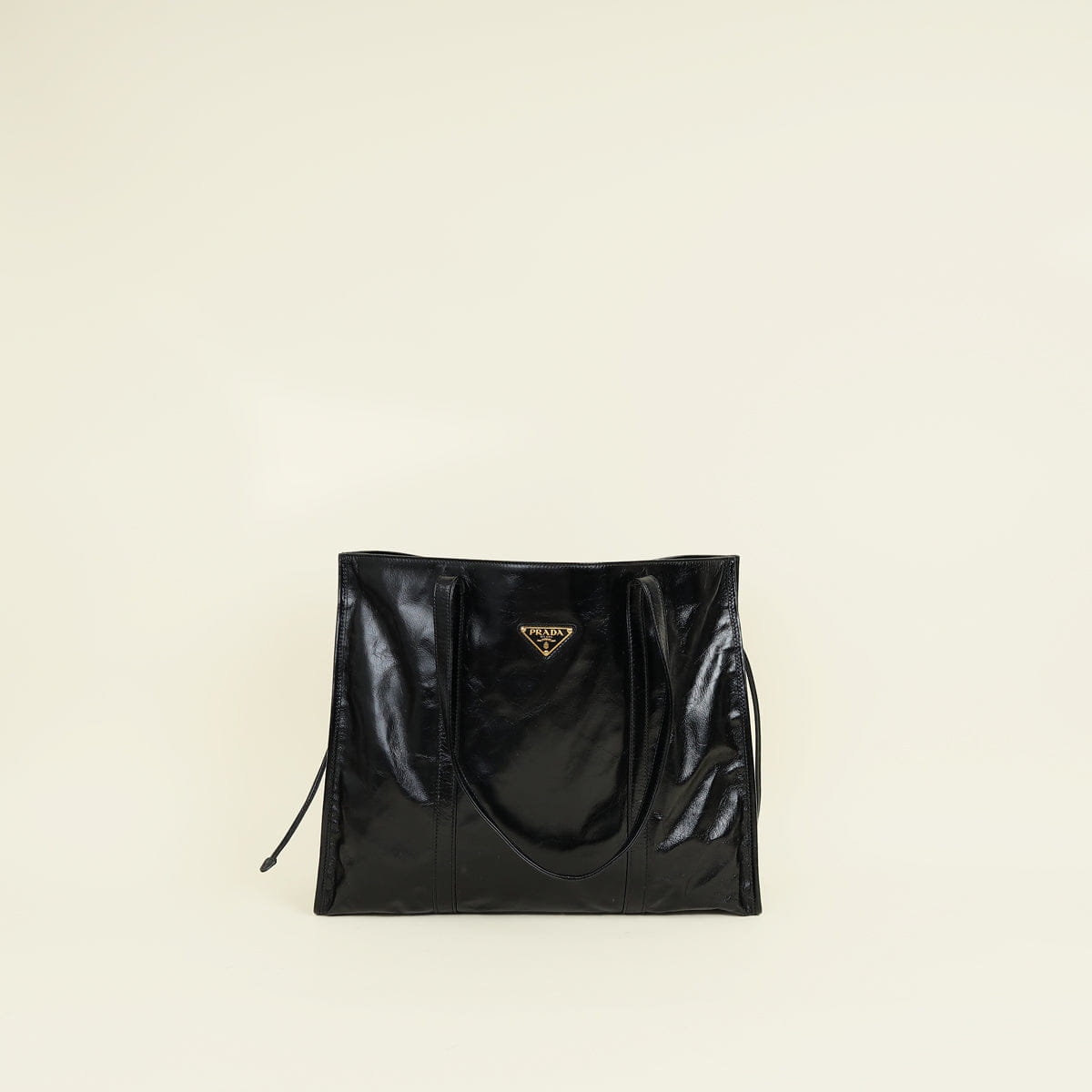 Prada Black Large Logo Tote Bag