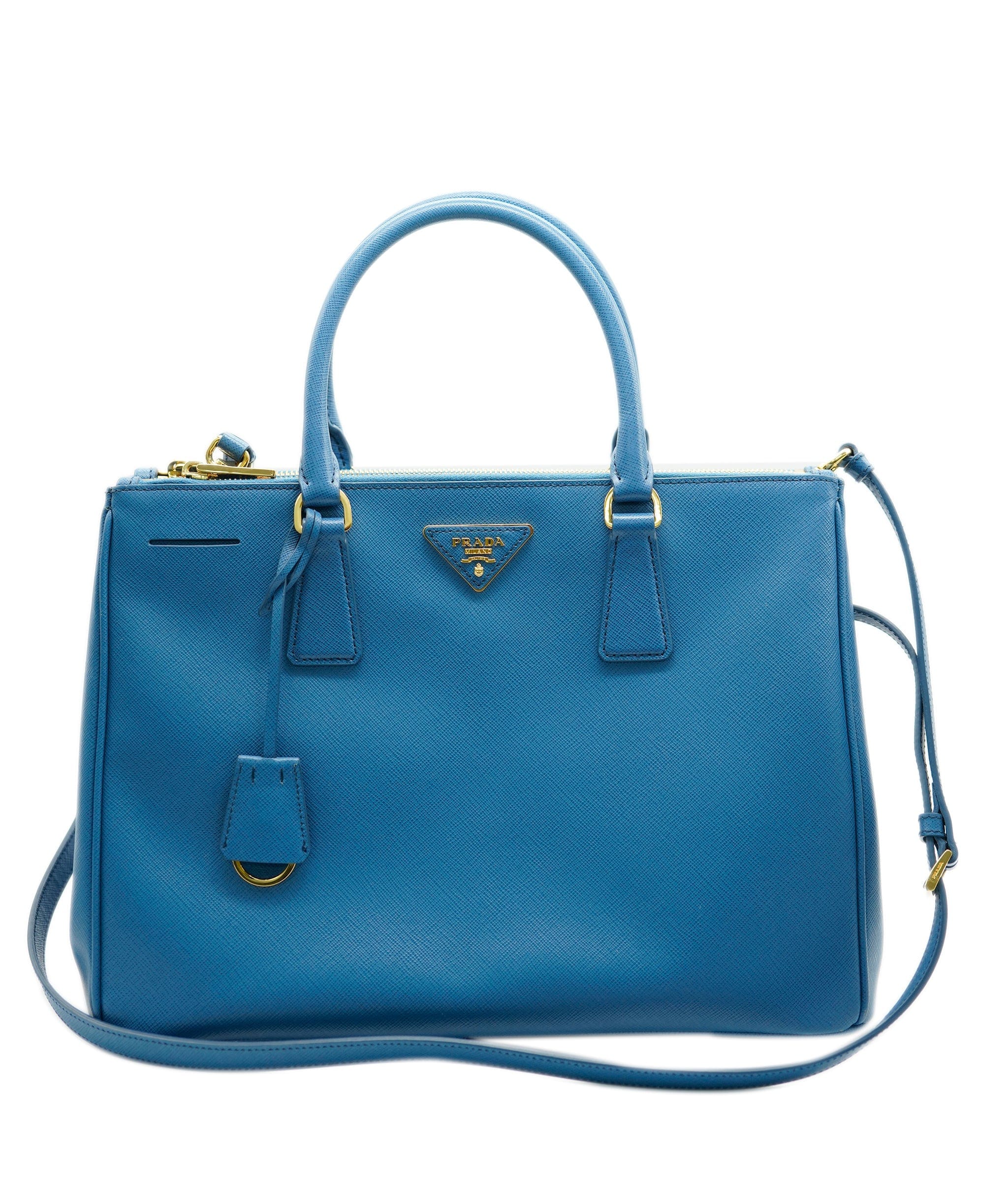 Prada blue saffiano tote with GHW - AJC0473
