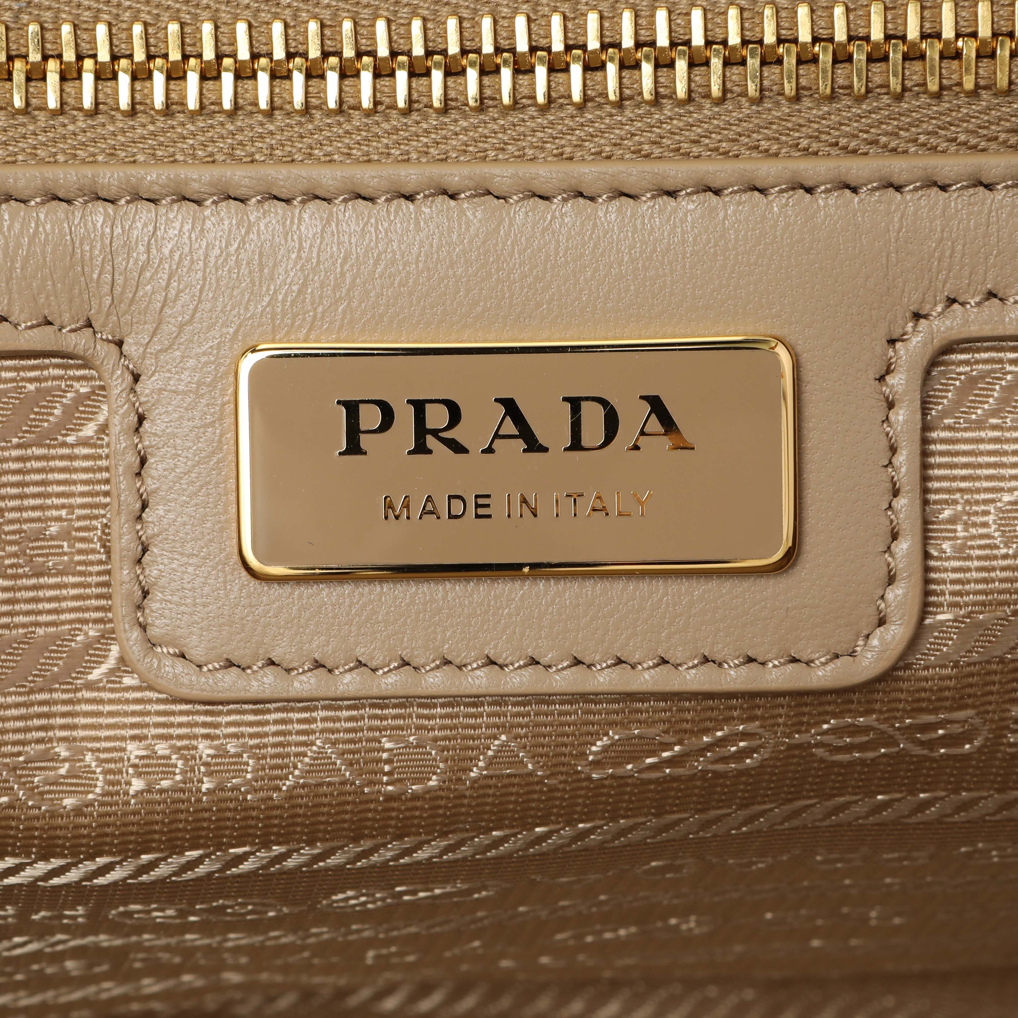 Prada Camel Re - Nylon Saffiano Medium Re - Edition 1978 Tote