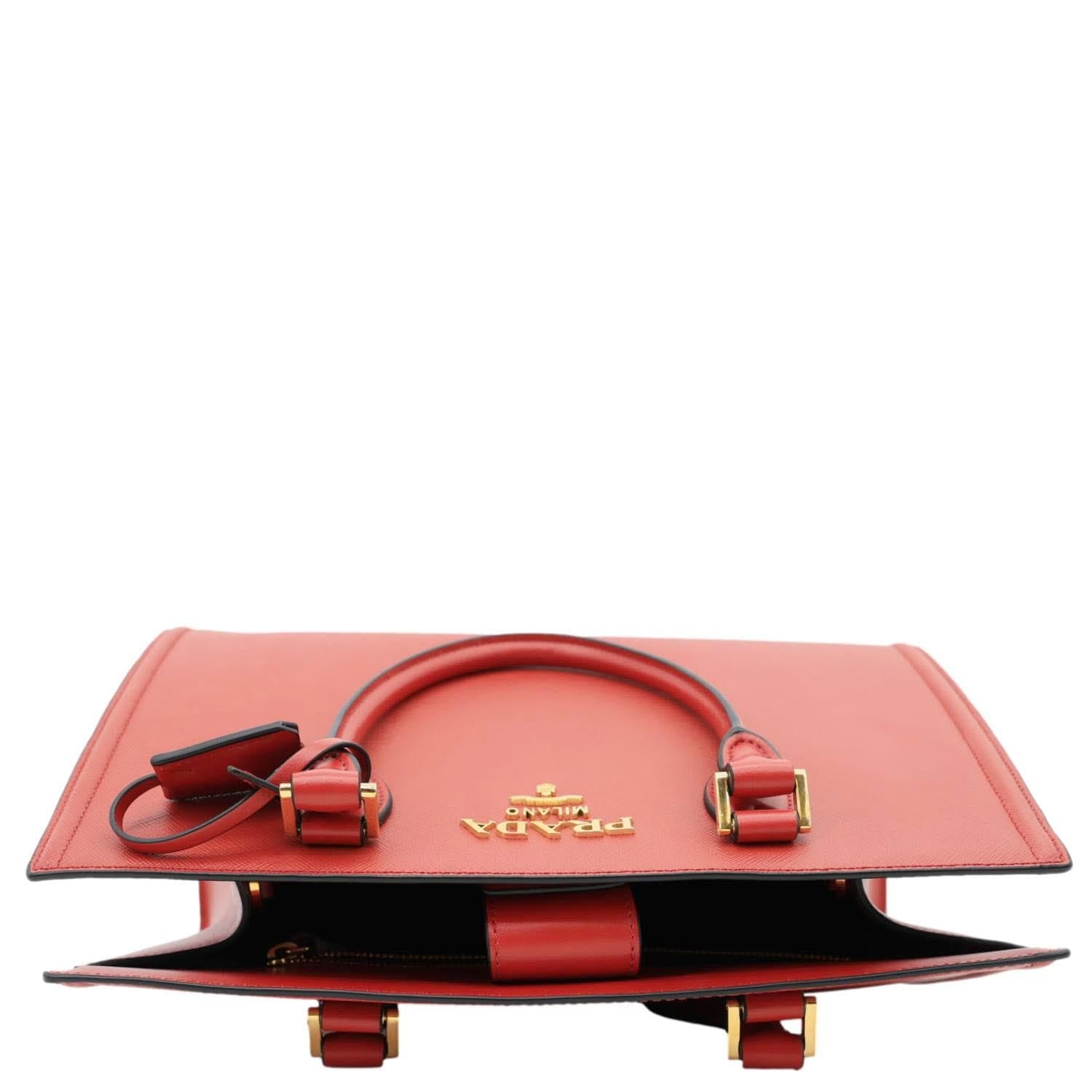 PRADA Saffiano Leather Tote Bag Red