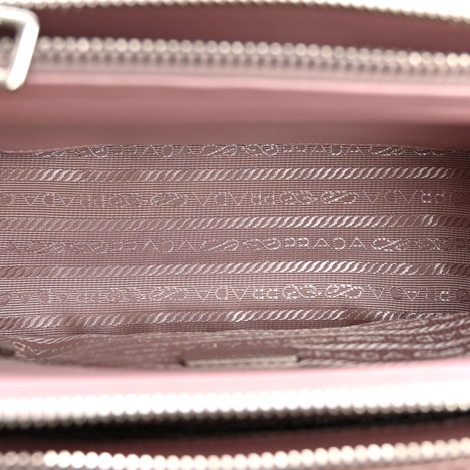 Prada Satin Crystal Mini Galleria Double Zip Tote Alabastro
