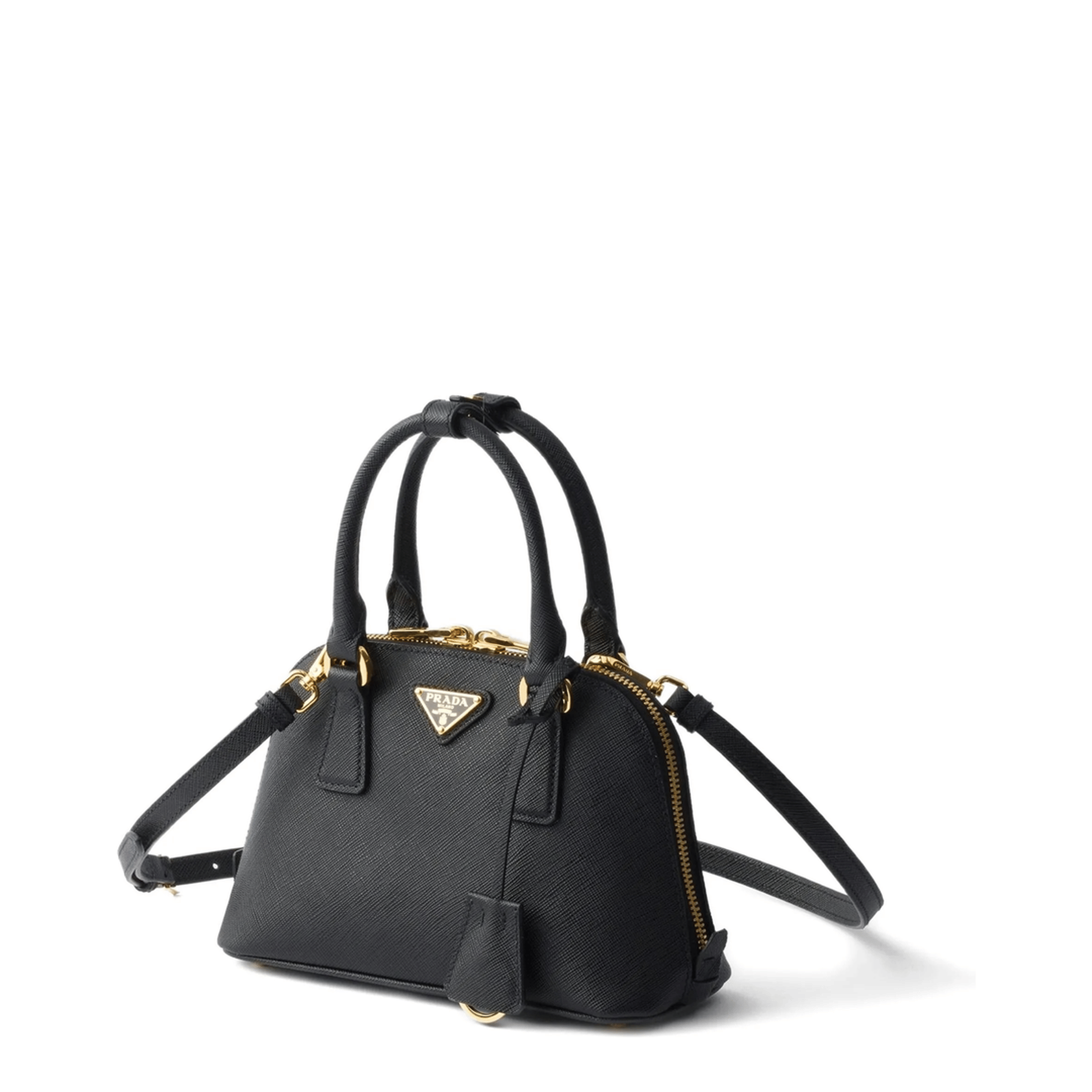 Prada Promenade Mini Calfskin Handbag - Black