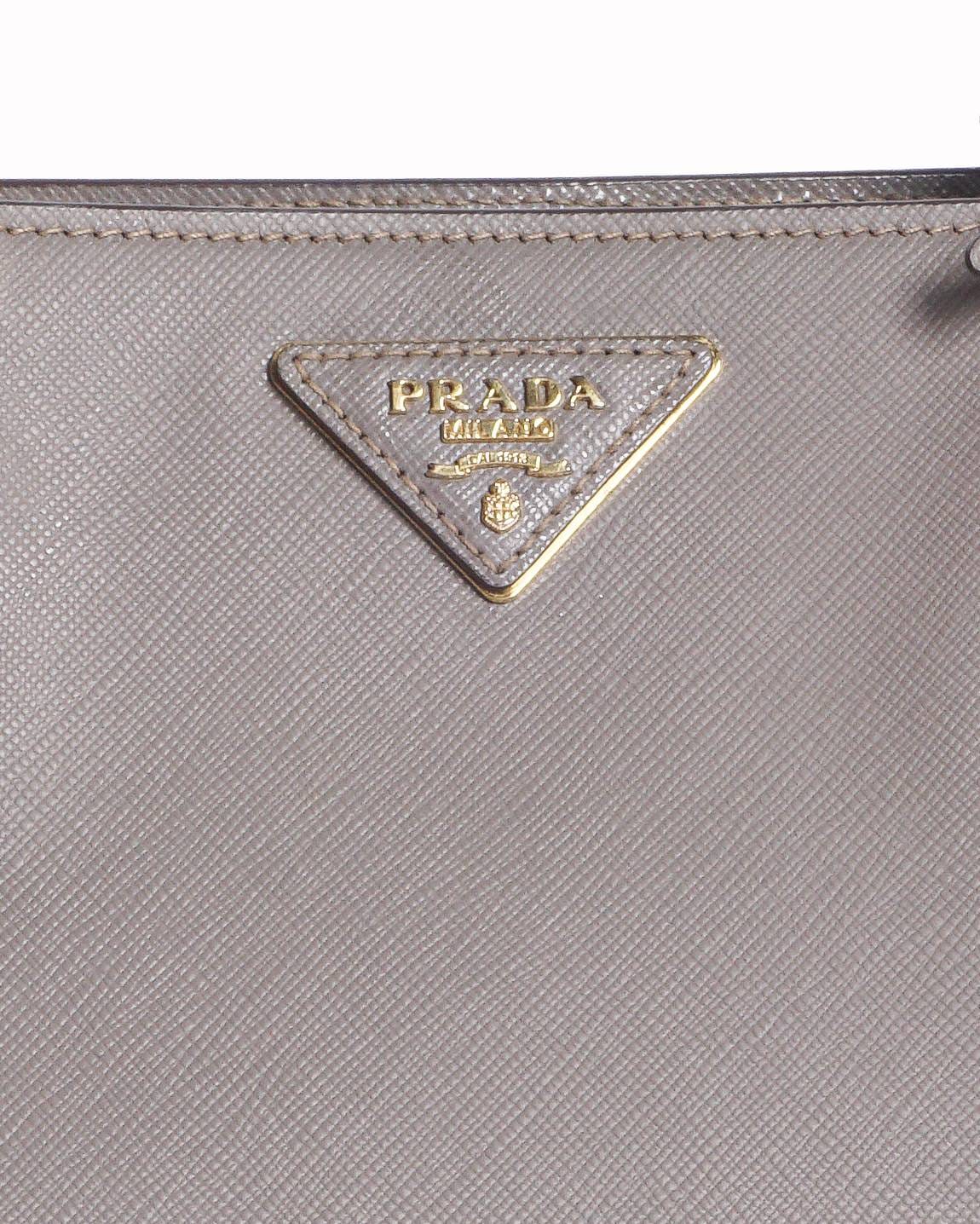 Prada Taupe Saffiano Leather Galleria Tote Bag