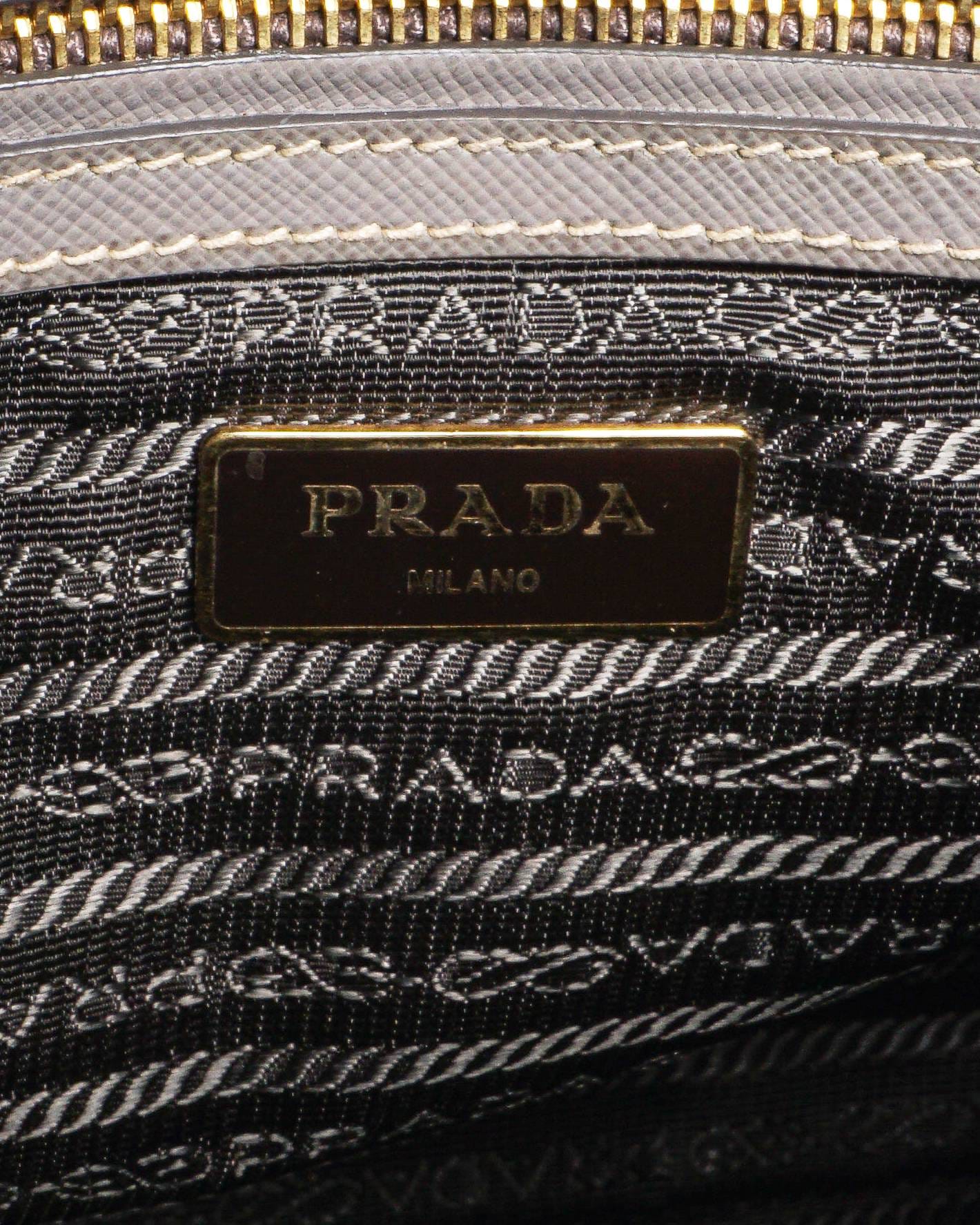 Prada Taupe Saffiano Leather Galleria Tote Bag
