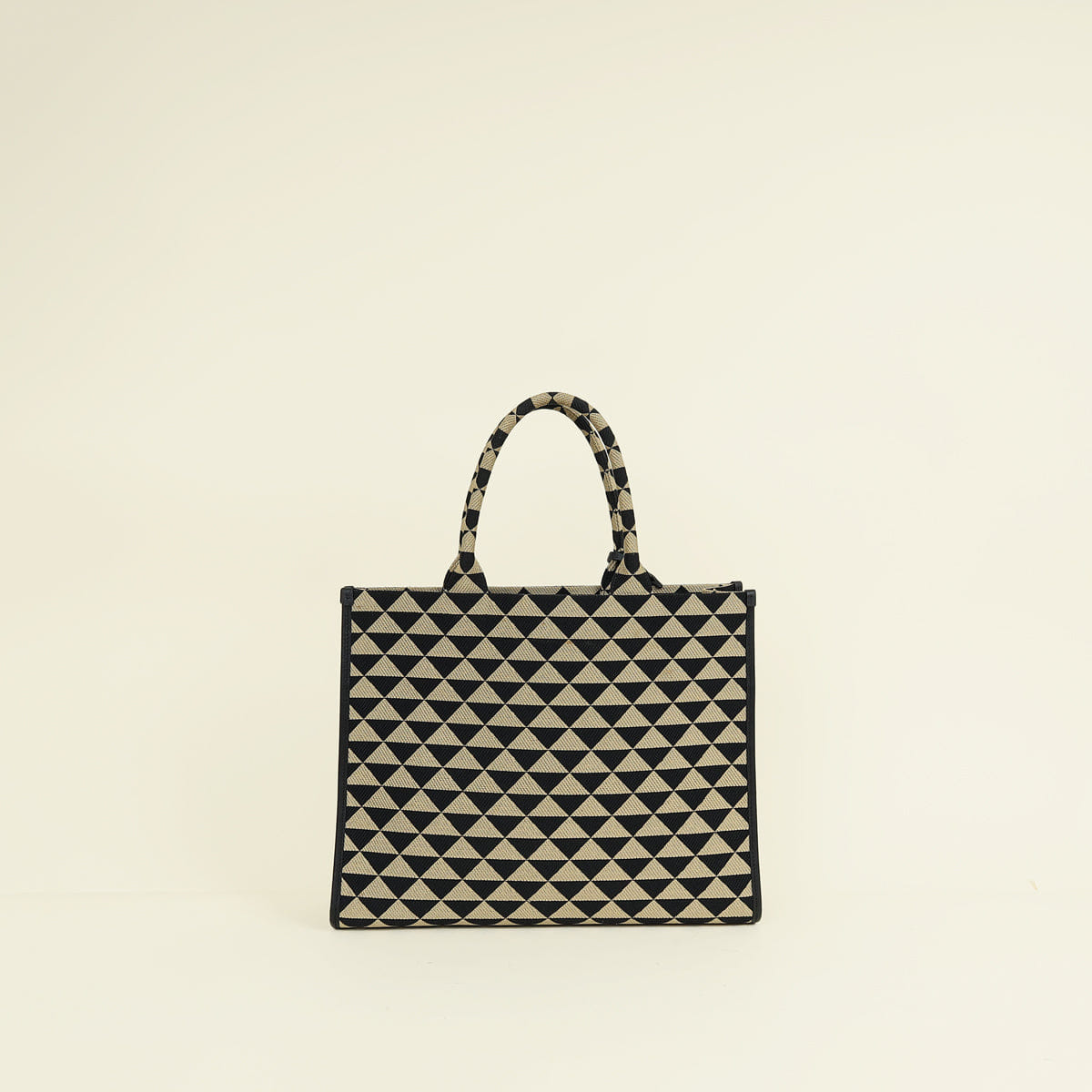Prada Bicolor Symbole Embroidered Tote Large Bag