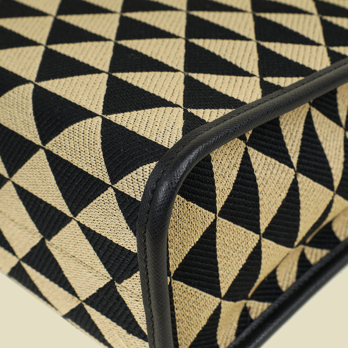 Prada Bicolor Symbole Embroidered Tote Large Bag