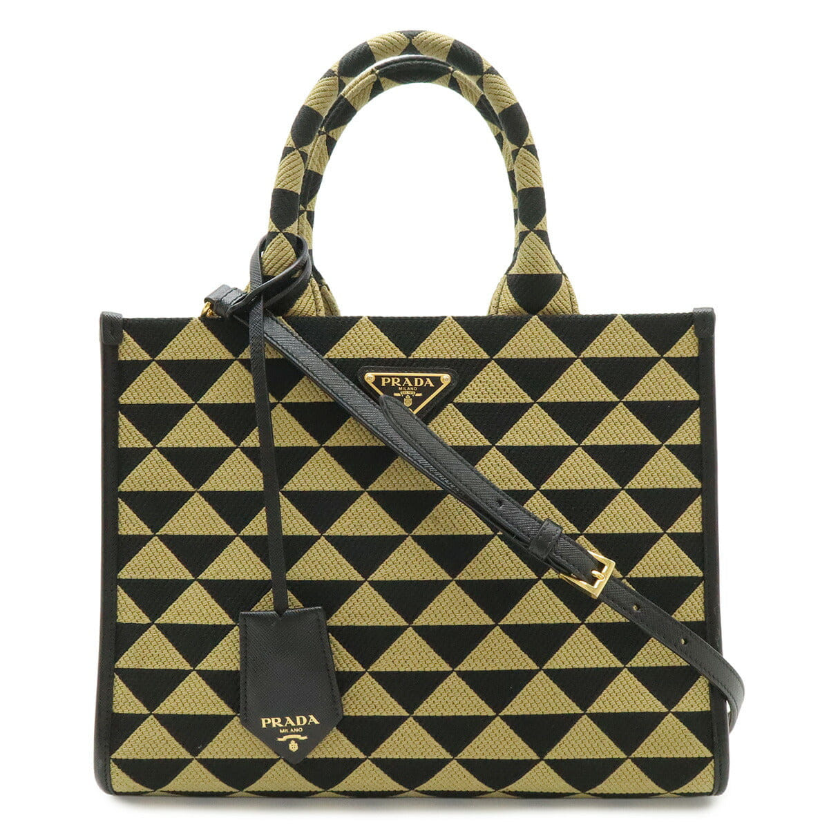 Prada Jacquard Embroidery Small Tote Bag