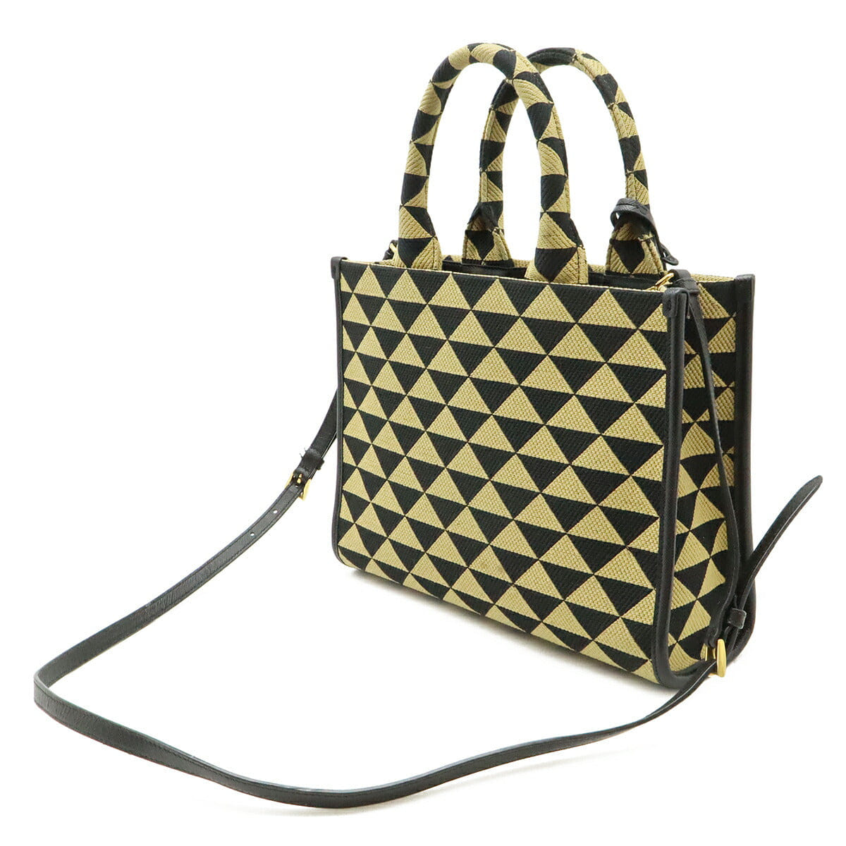 Prada Jacquard Embroidery Small Tote Bag