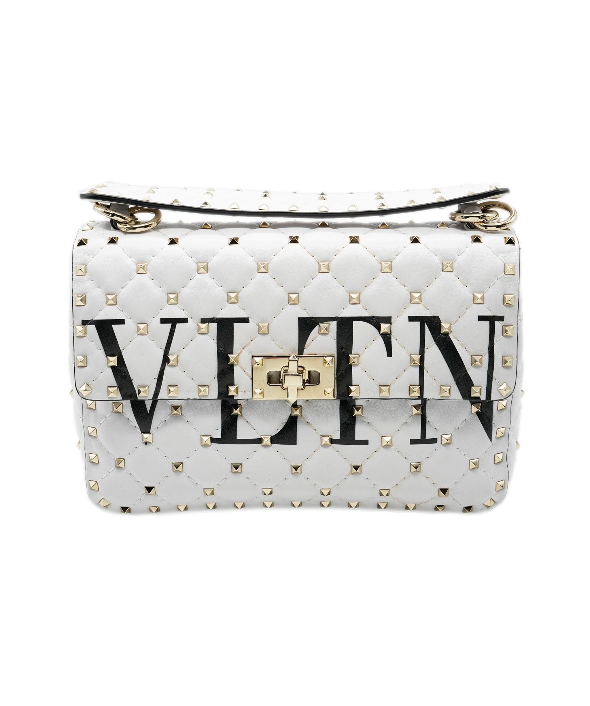 Valentino White Studded Crossbody Bag